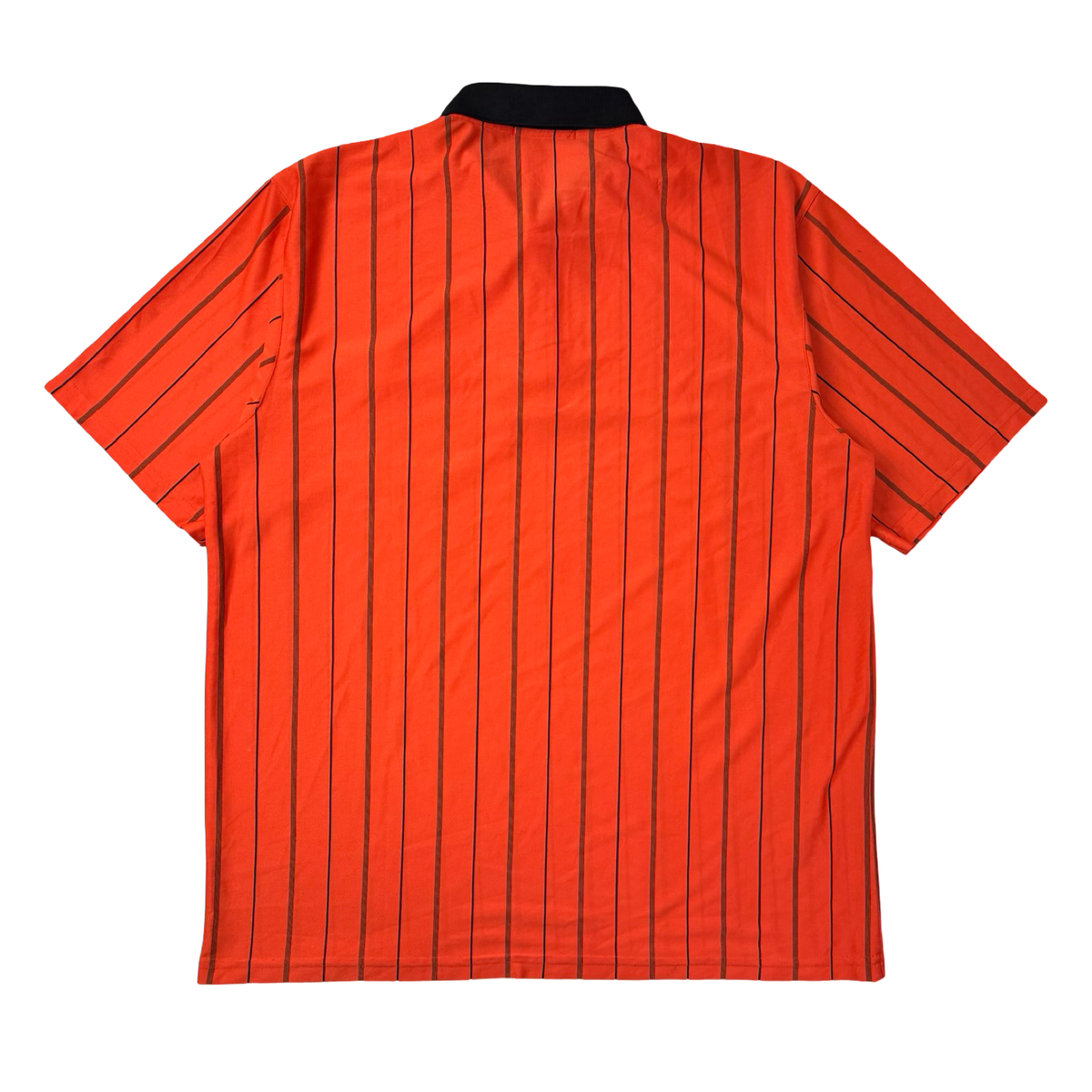 YSL Silk Pinstripe Polo Shirt Orange