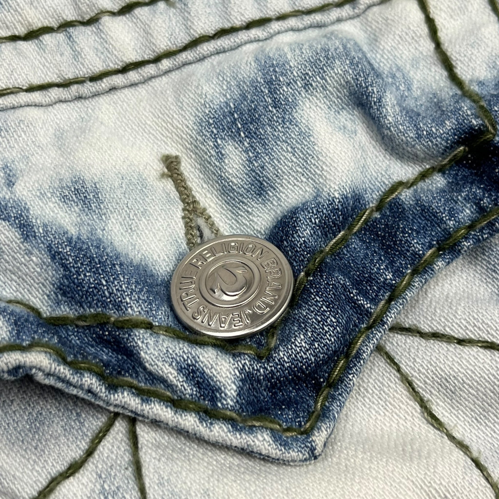 Vintage Y2K True Religion Acid Wash Denim Trucker Jacket