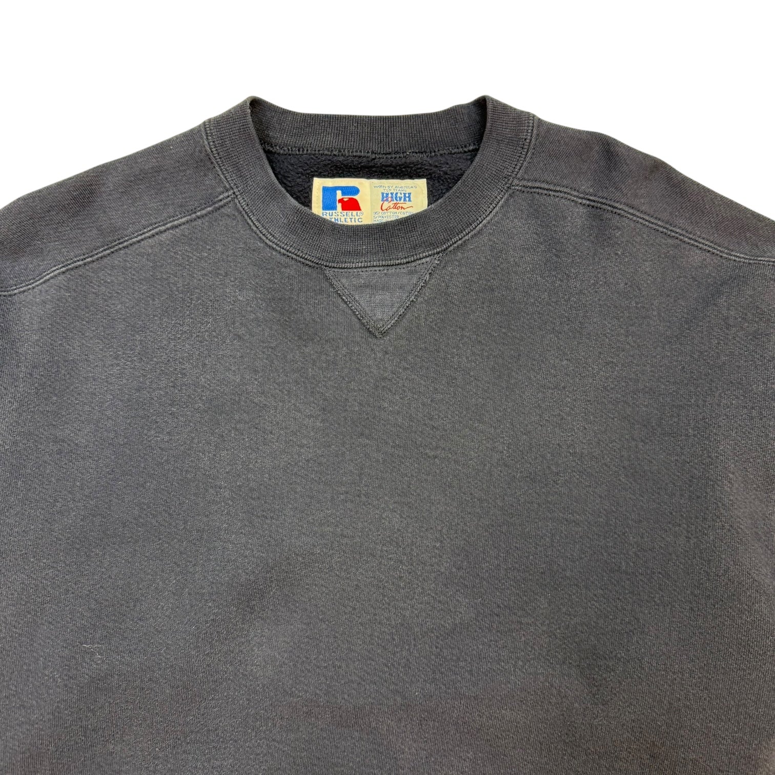 Vintage Russell Athletic Blank Crewneck Sweater Navy Blue