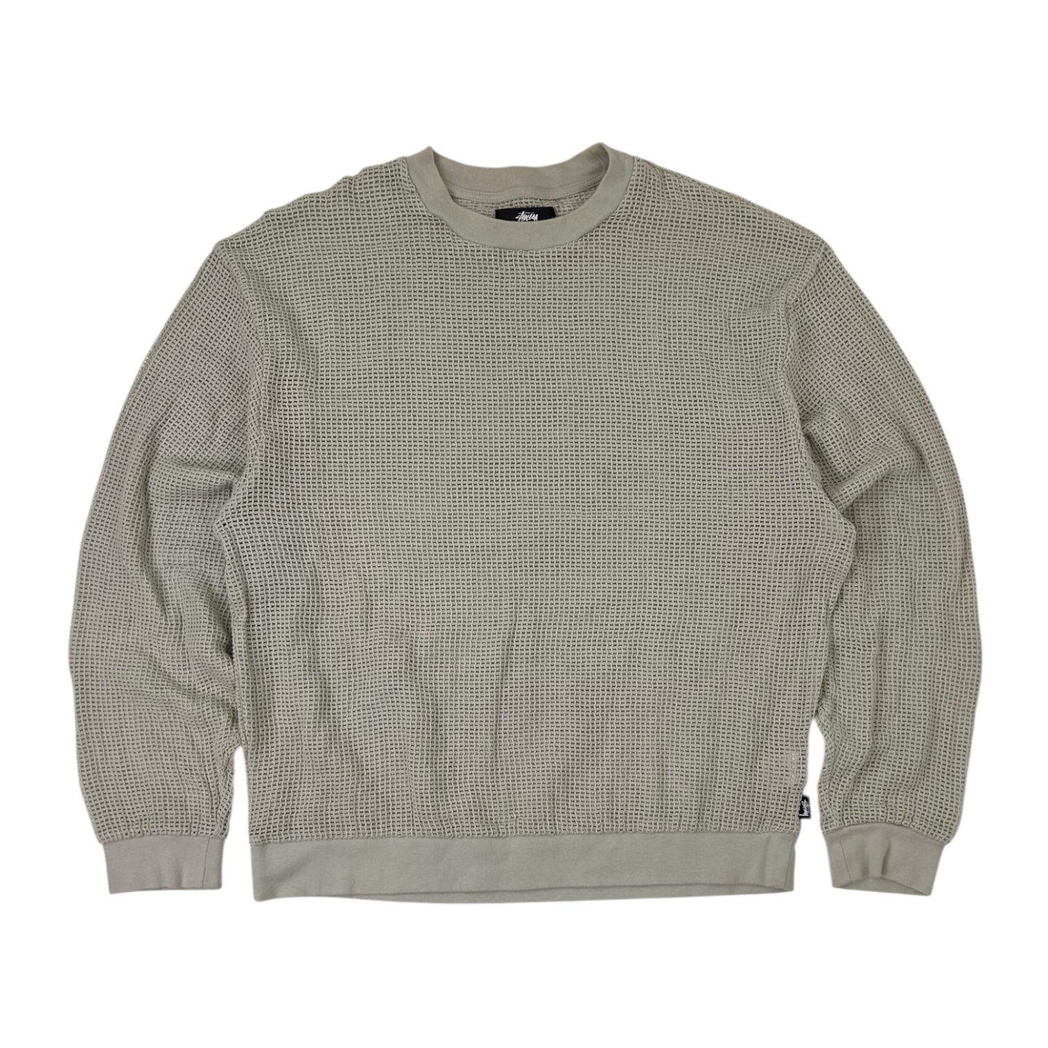 Stussy Cotton Mesh Long Sleeve T-Shirt Cream