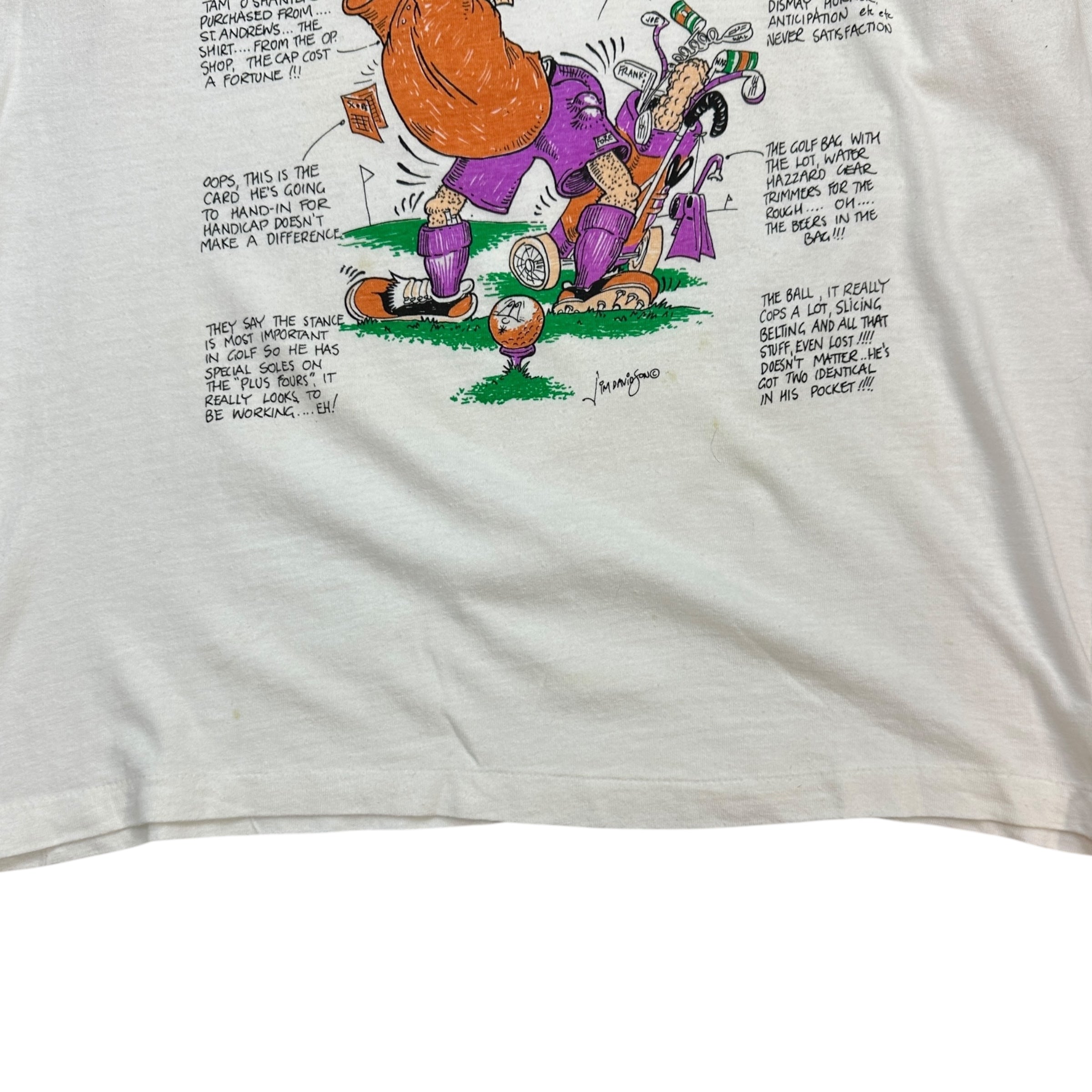 Vintage The Golfer Parody Tee White