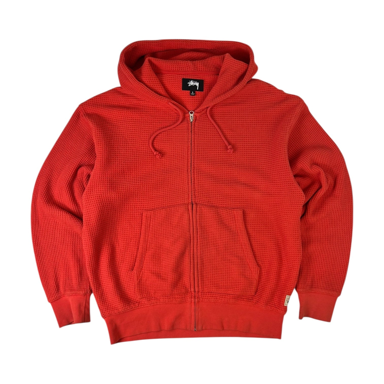 Stussy Double Waffle Zip Up Hoodie Red