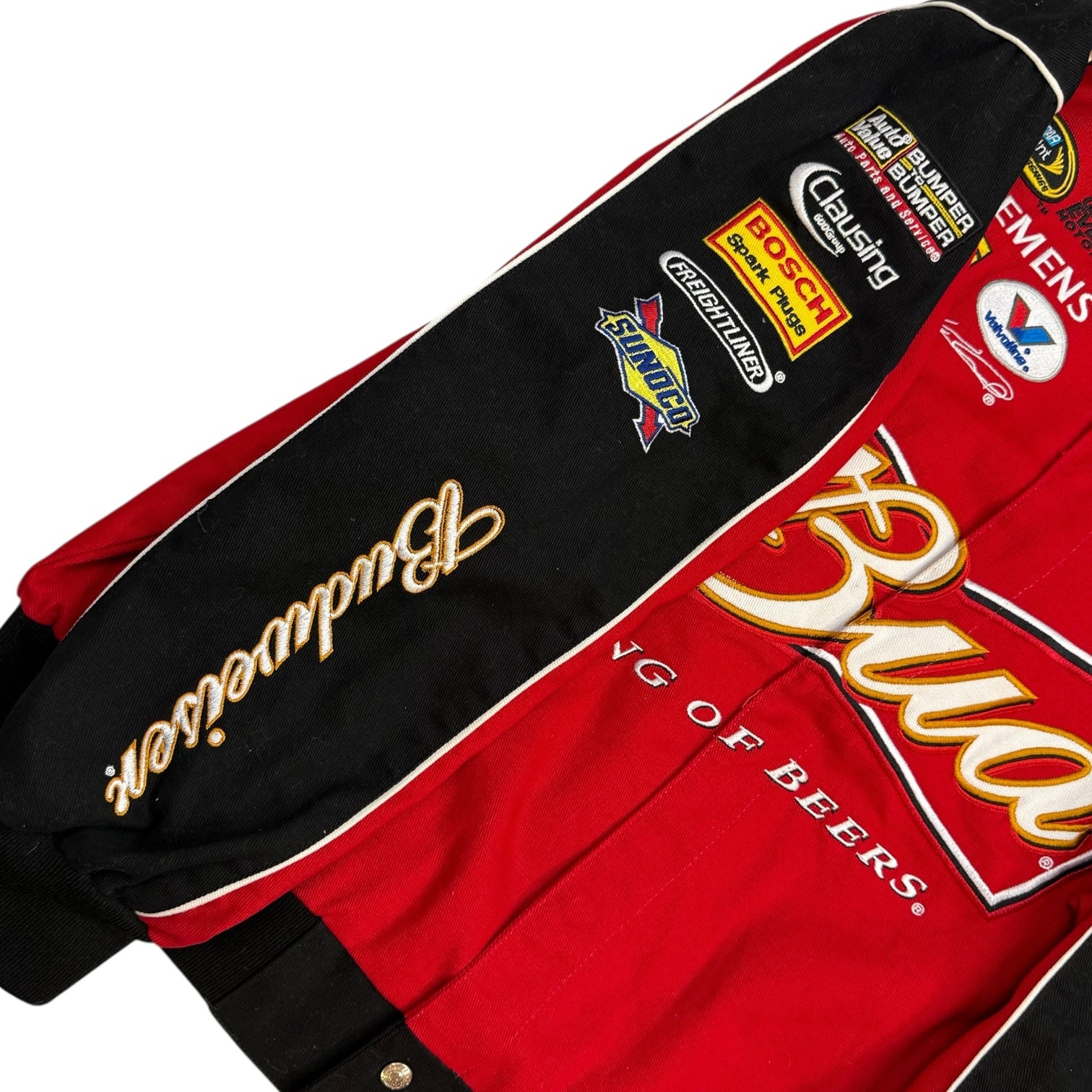 Vintage NASCAR Budweiser King Of Beers Jacket Red/Black