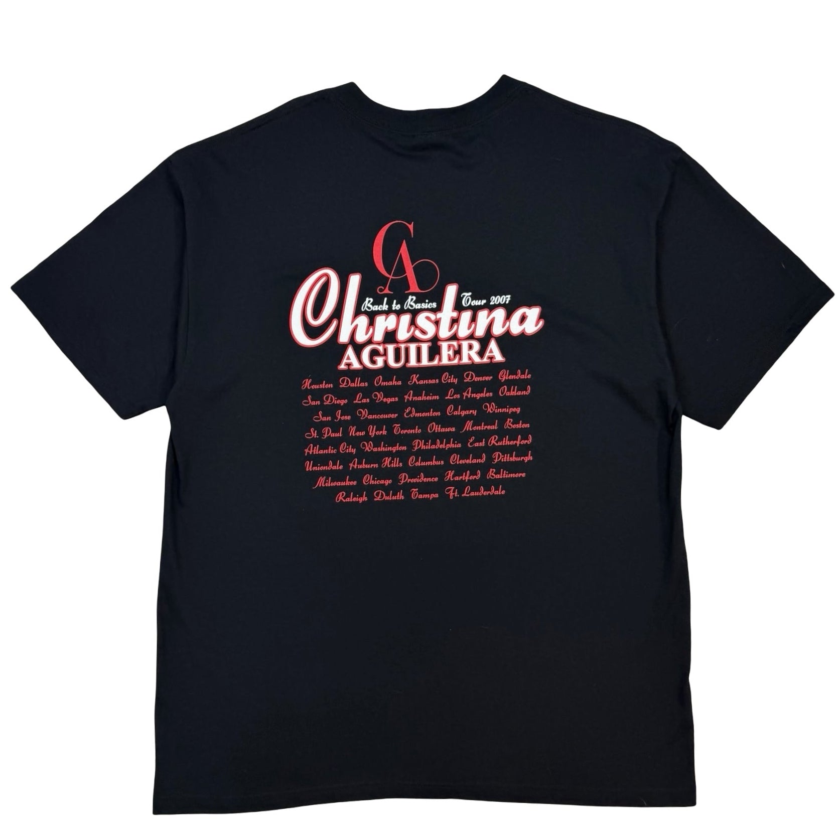 2007 Christina Aguilera Back to Basics Tour Tee Black
