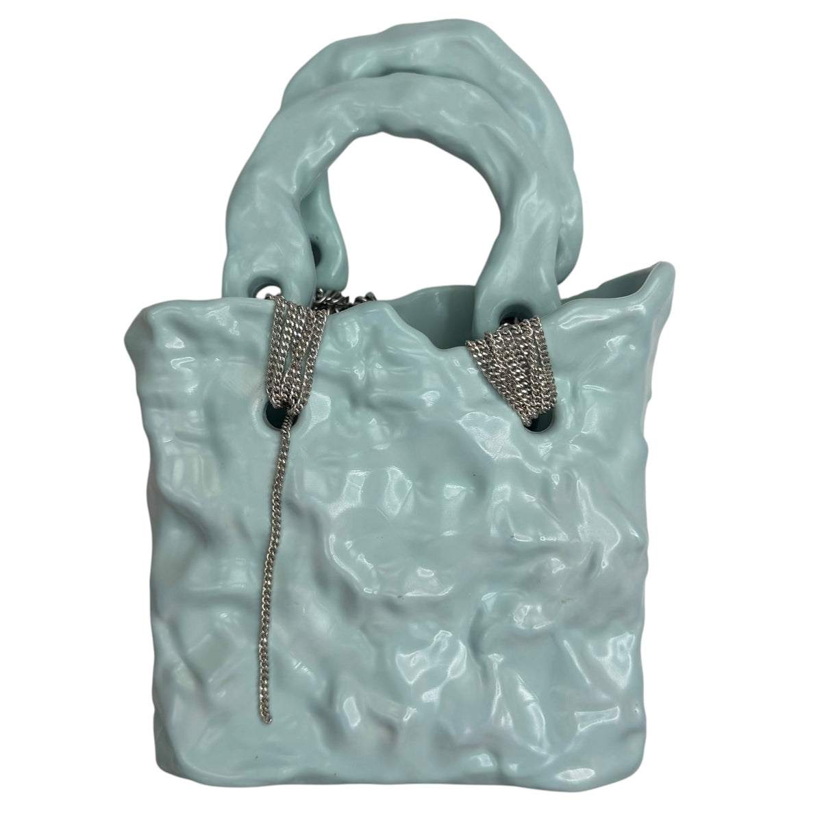 (W) Ottolinger Smiley Chain Ceramic Handbag Blue