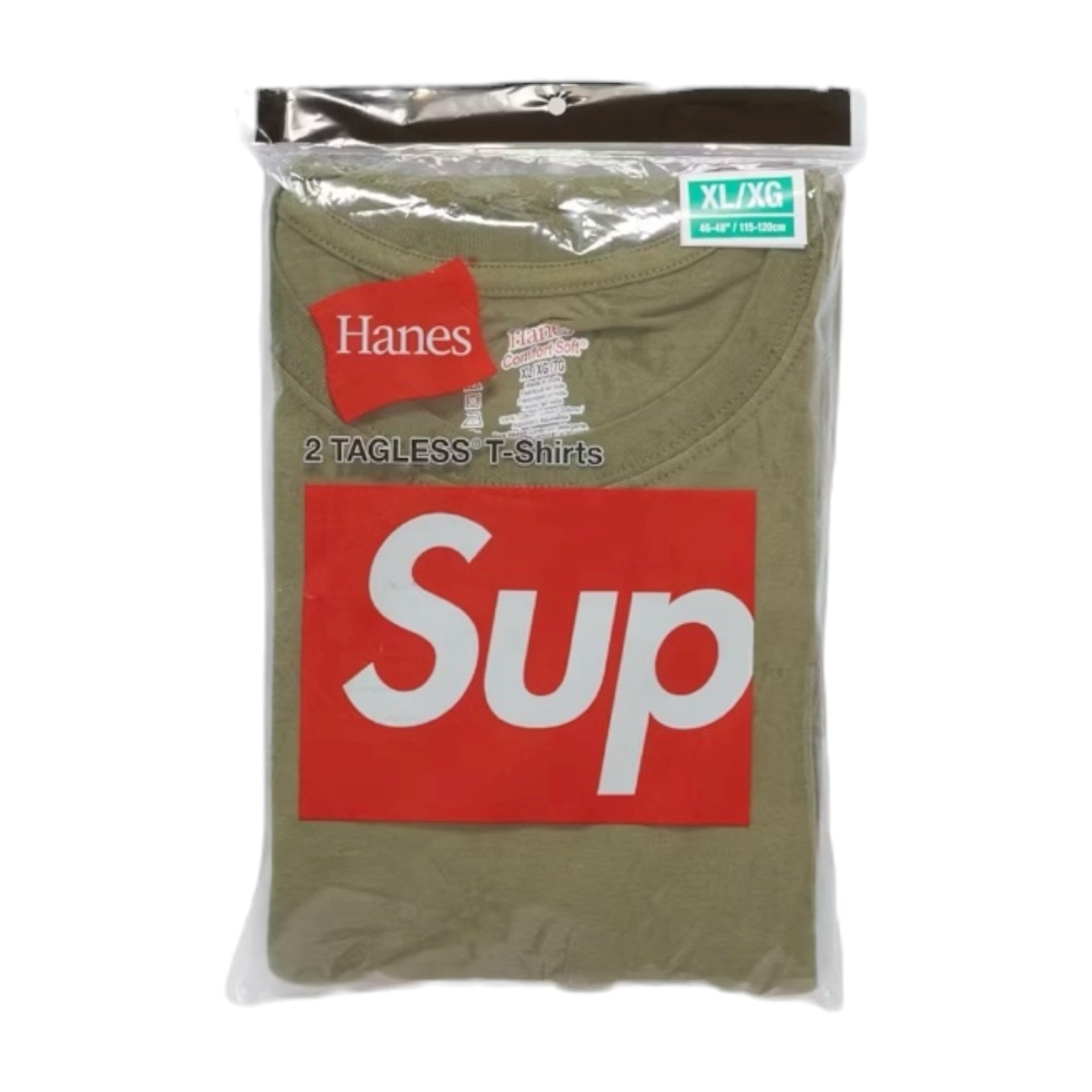 Supreme Hanes Tagless Tees 2 Pack Olive