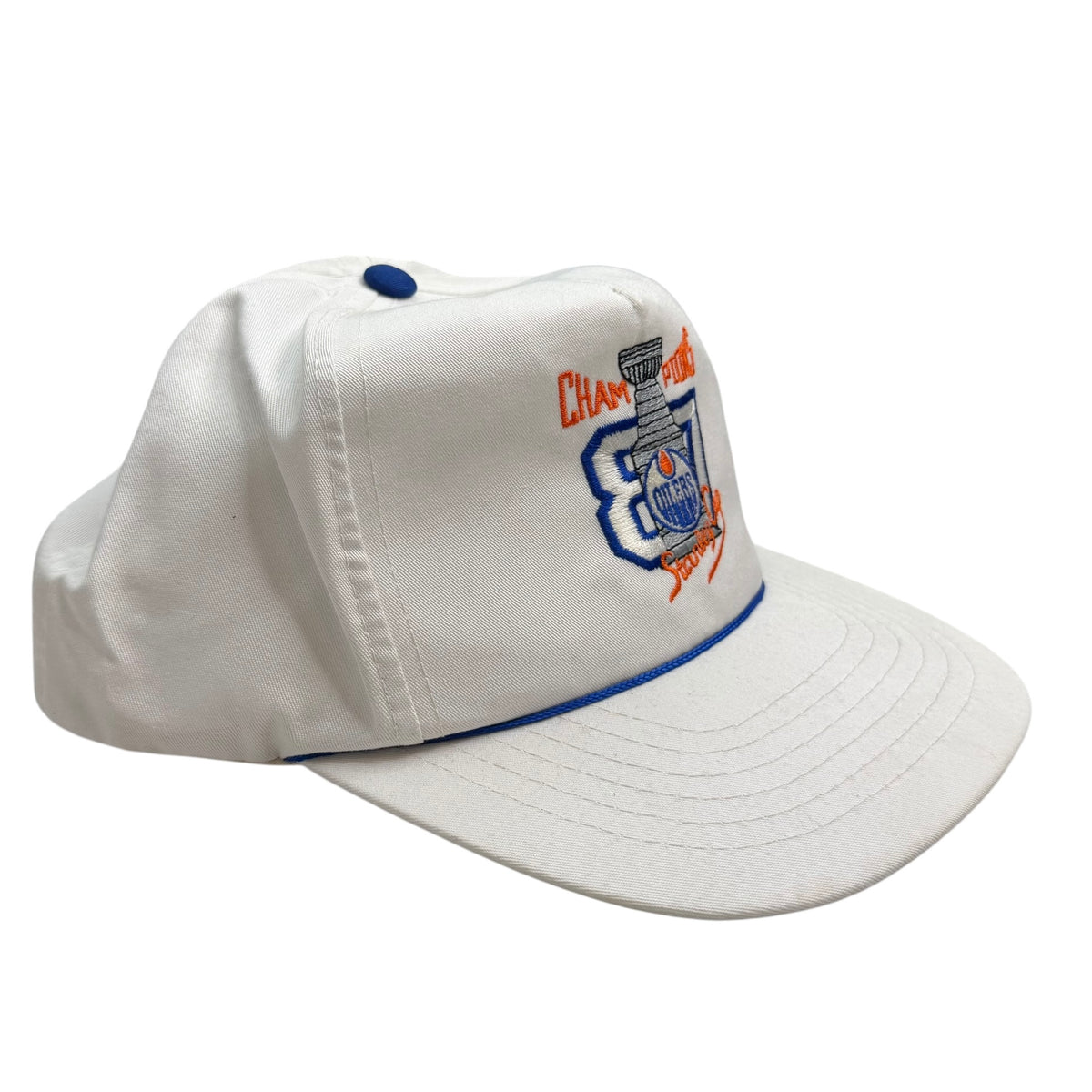 Vintage Edmonton Oilers Stanley Cup Champions Snapback White