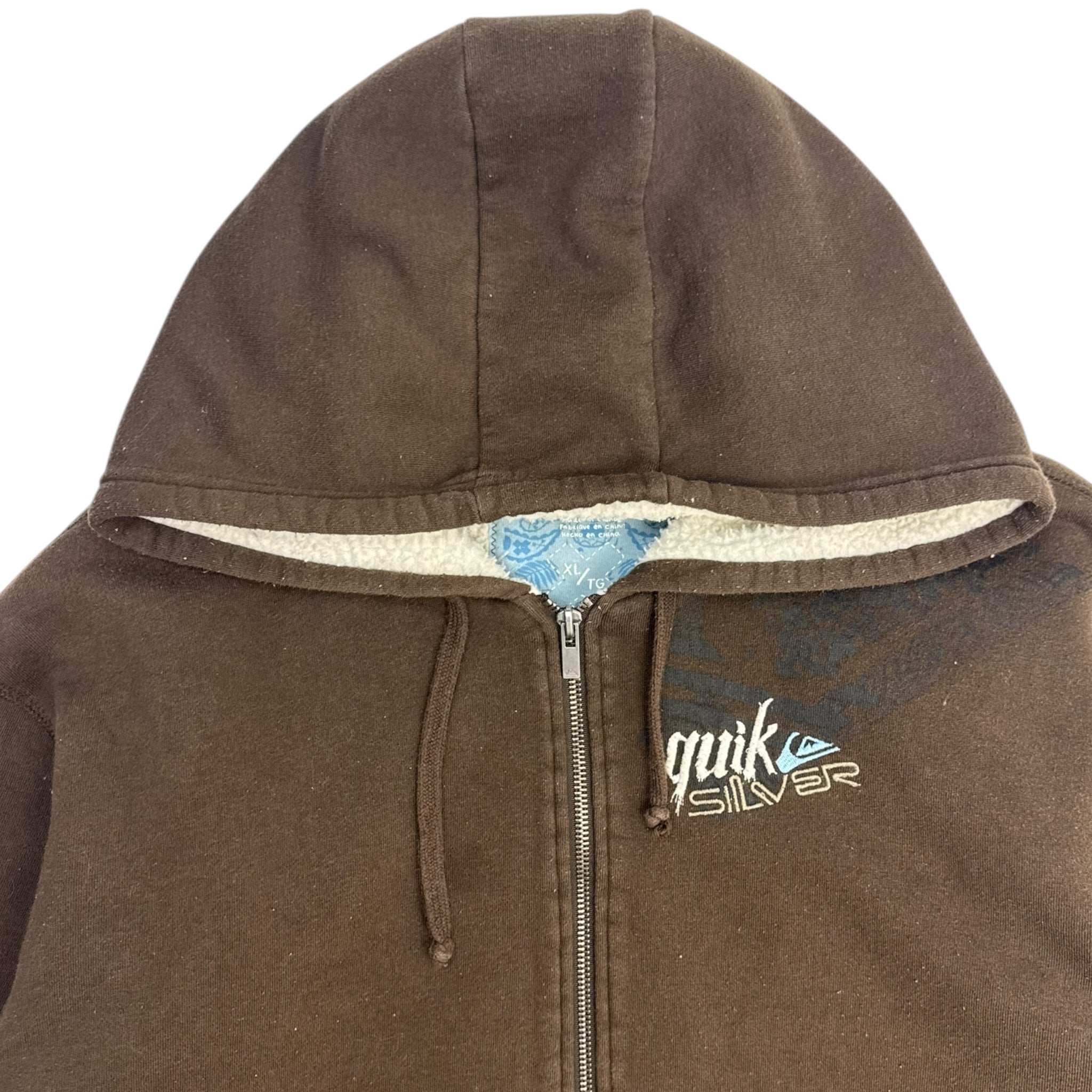 Y2K Quiksilver Zip Up Sherpa Lined Hoodie