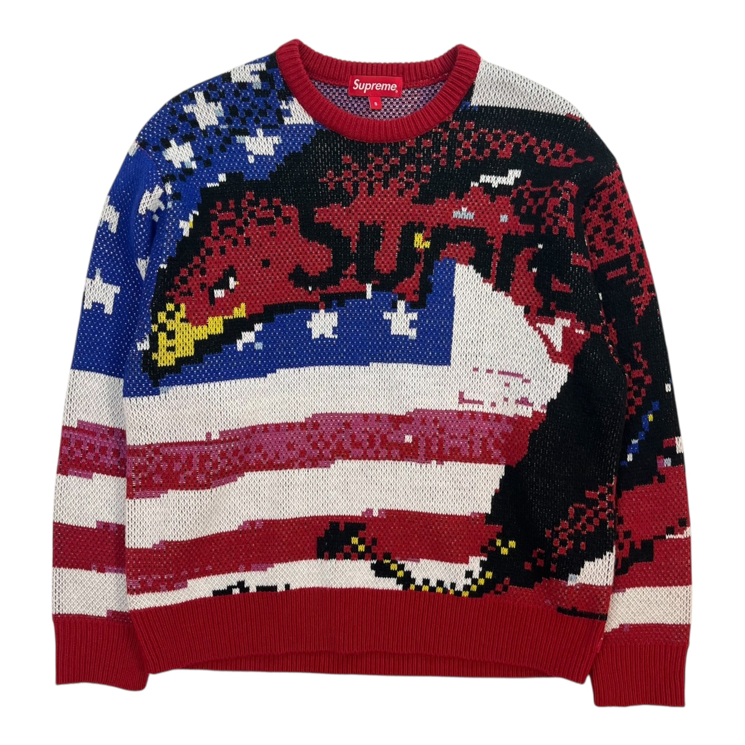 Supreme Digital Flag Sweater Black