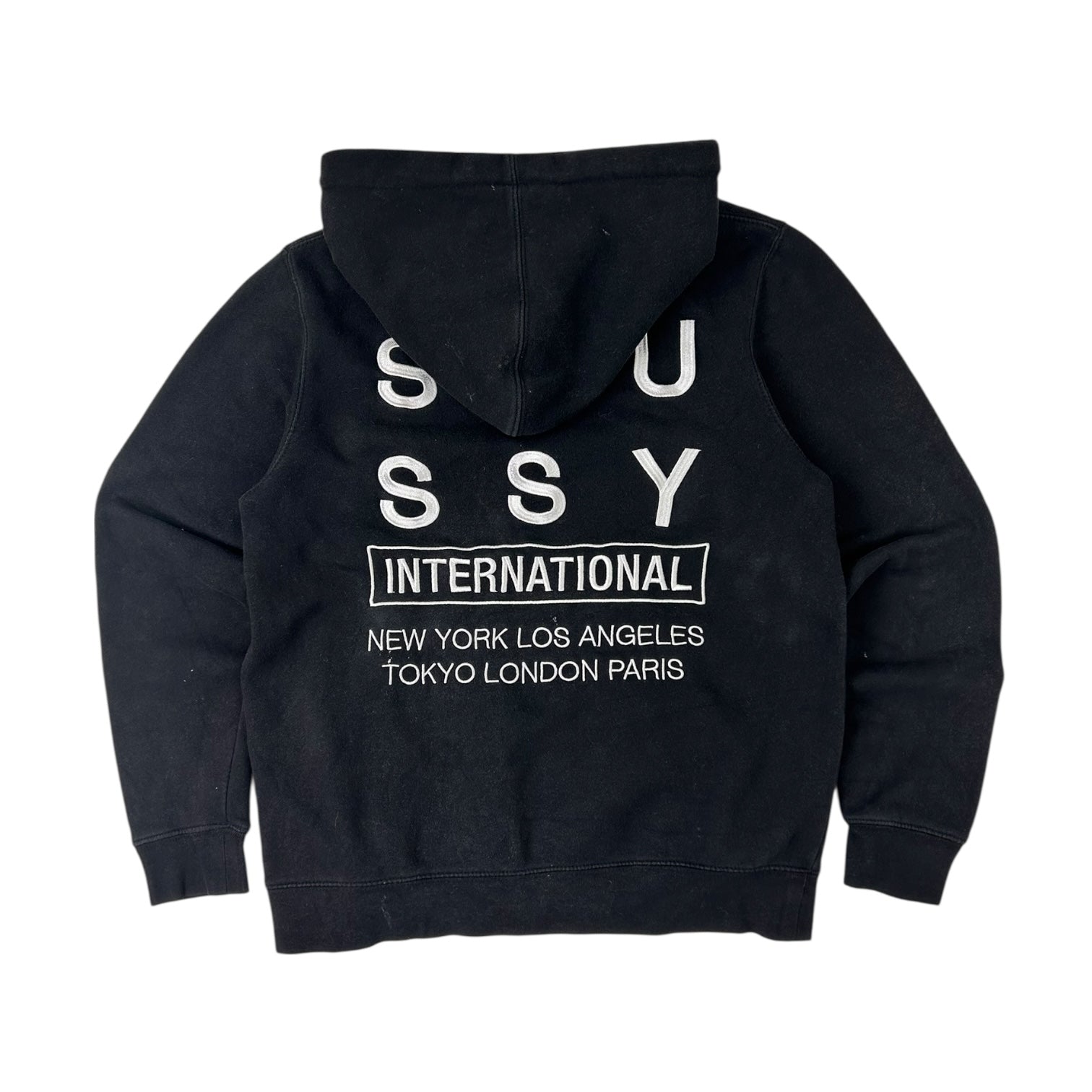 Stussy International Embroidered Hoodie Black