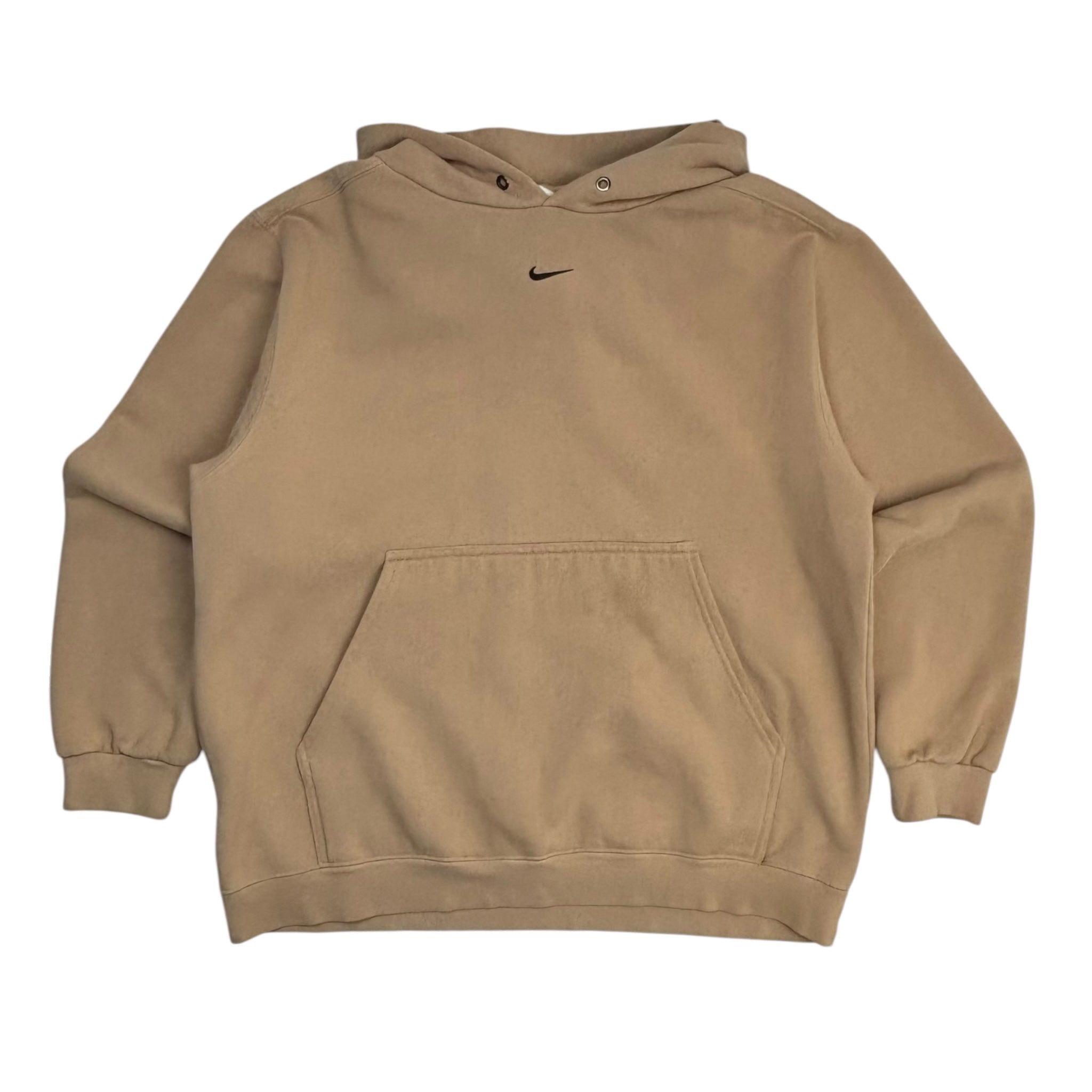 Vintage Nike Centre Swoosh Pullover Hoodie Tan