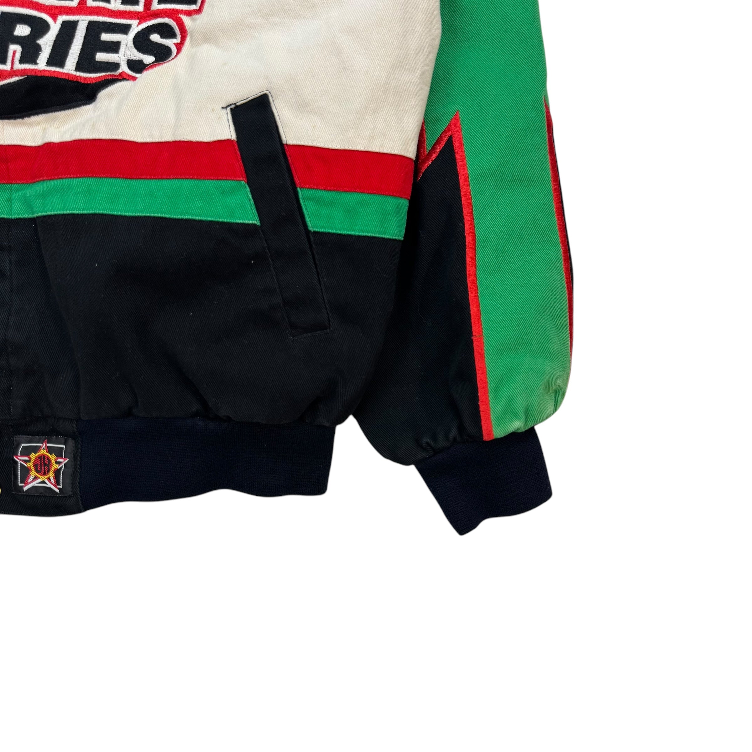 Vintage Jeff Hamilton NASCAR Interstate Batteries Bobby Labonte Racing Jacket Tricolor