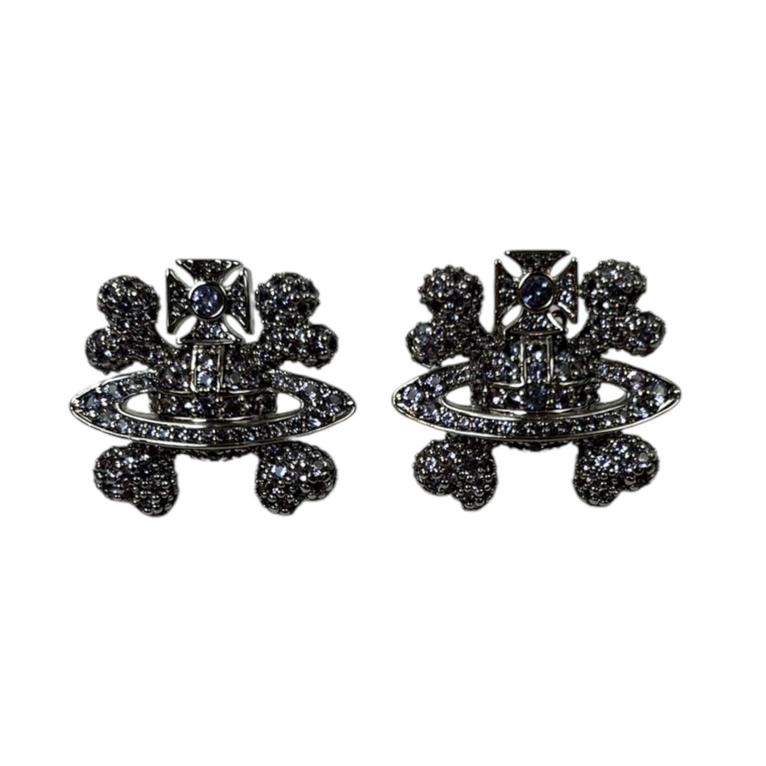 Vivienne Westwood Purple Crystal Orb Stud Earrings