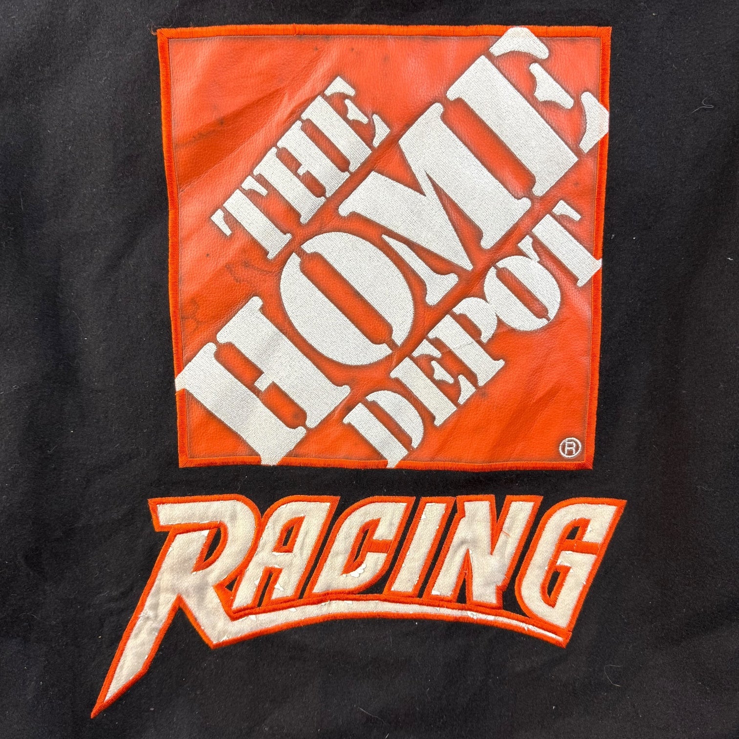 Vintage Jeff Hamilton NASCAR Tony Stewart Home Depot Leather Race Jacket Black