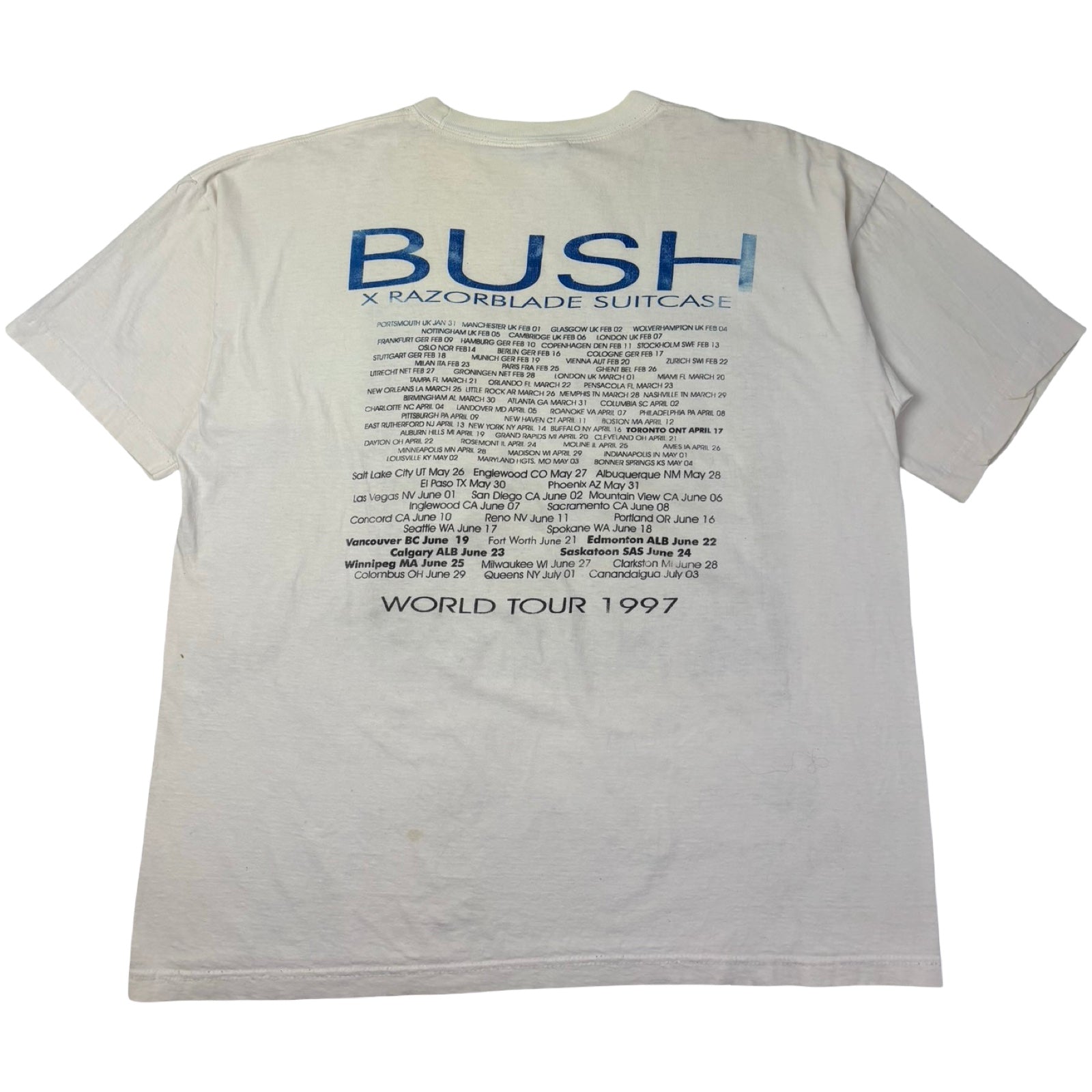 1997 Bush 'Razorblade Suitcase' World Tour Band T-Shirt