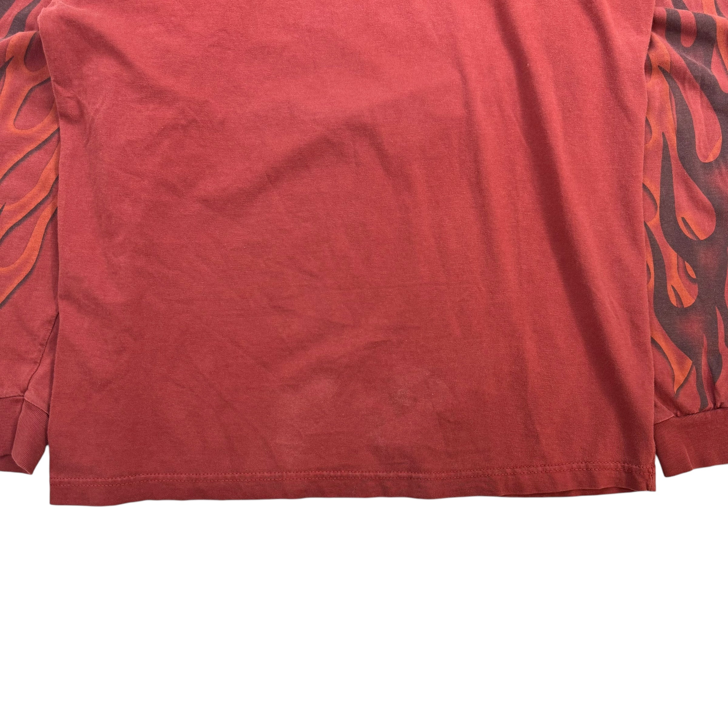 Vintage Harley Davidson Of Edmonton Flames L/S Tee Red