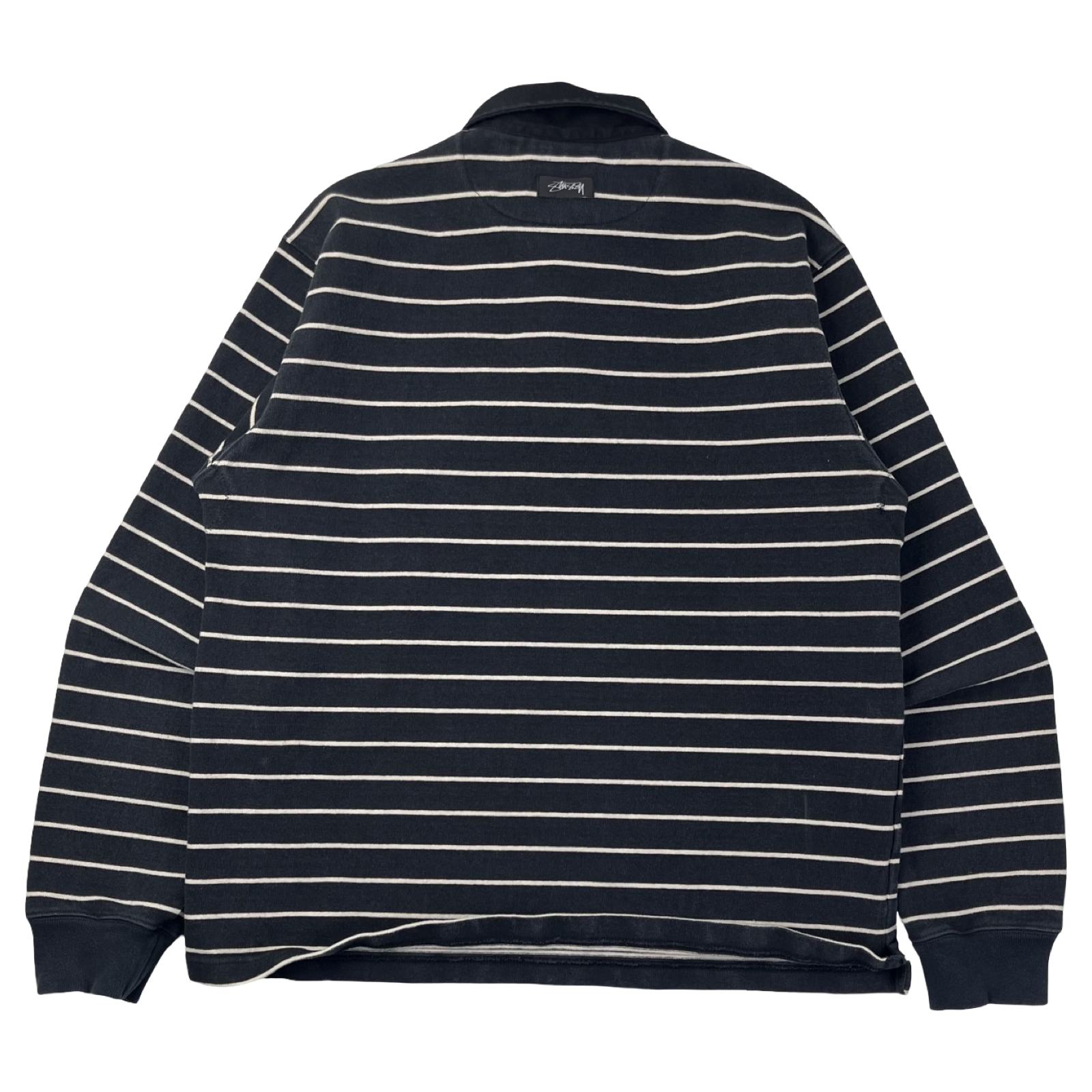 Stussy Horizontal Striped Rugby Black