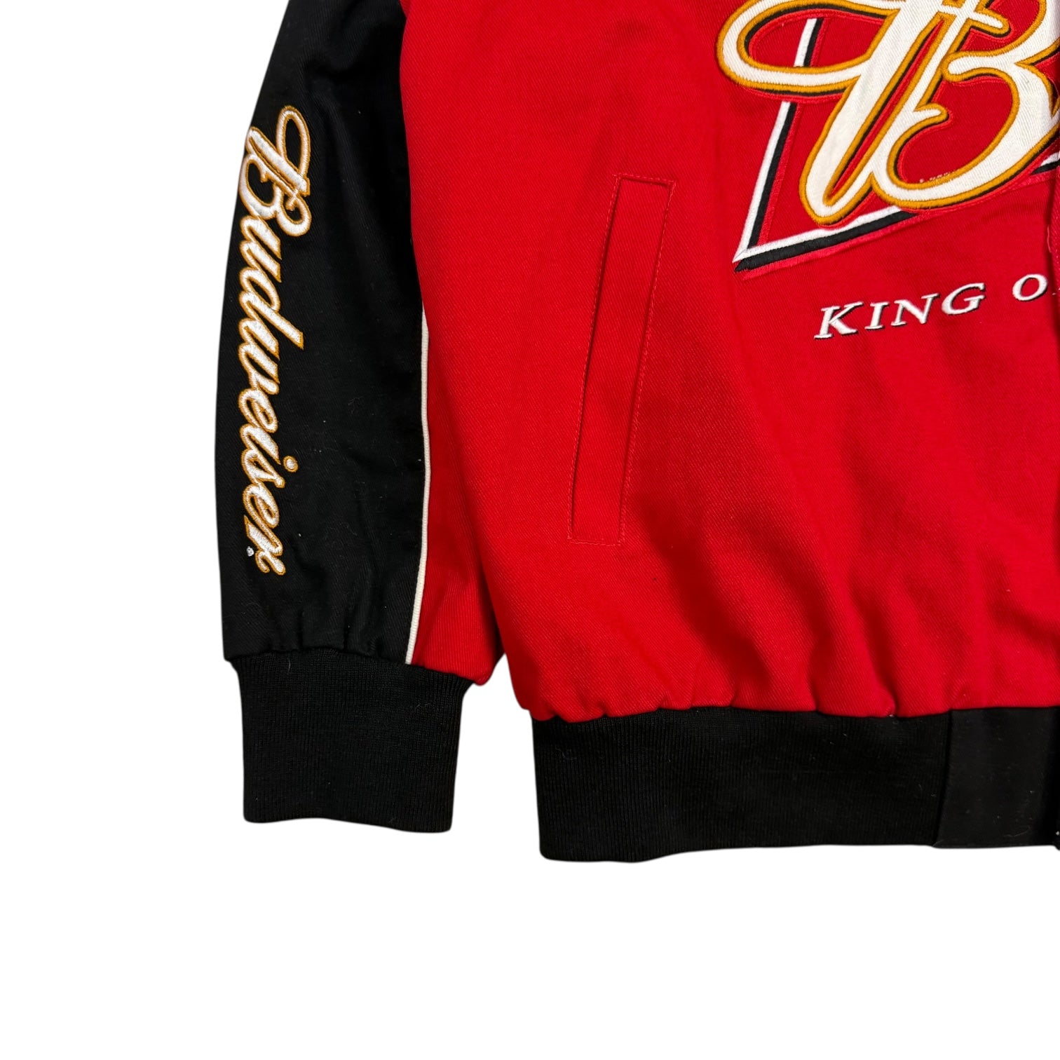 Vintage NASCAR Budweiser King Of Beers Jacket Red/Black