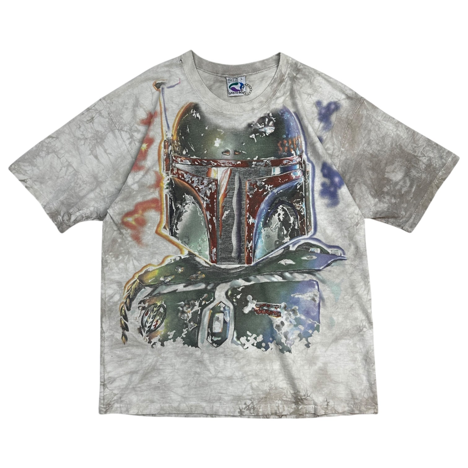 Vintage Liquid Blue Star Wars Boba Fett T-Shirt