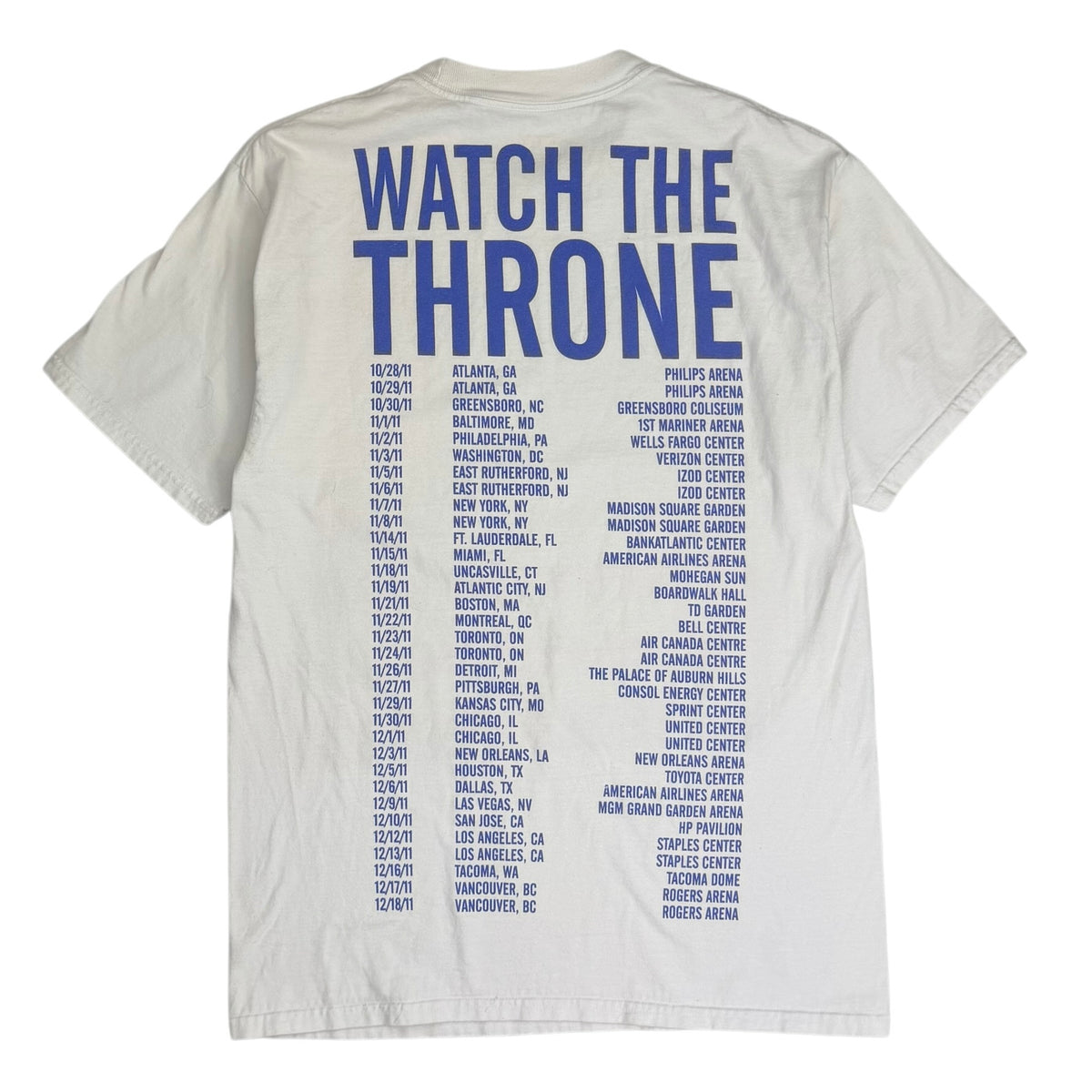 2011 Kanye West Jay-Z "Watch the Throne" Tour Flag Tee White