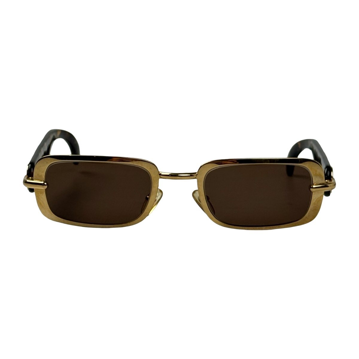 Vintage Christian Dior Eva Quilted Gold Plate Frame 42V Sunglasses