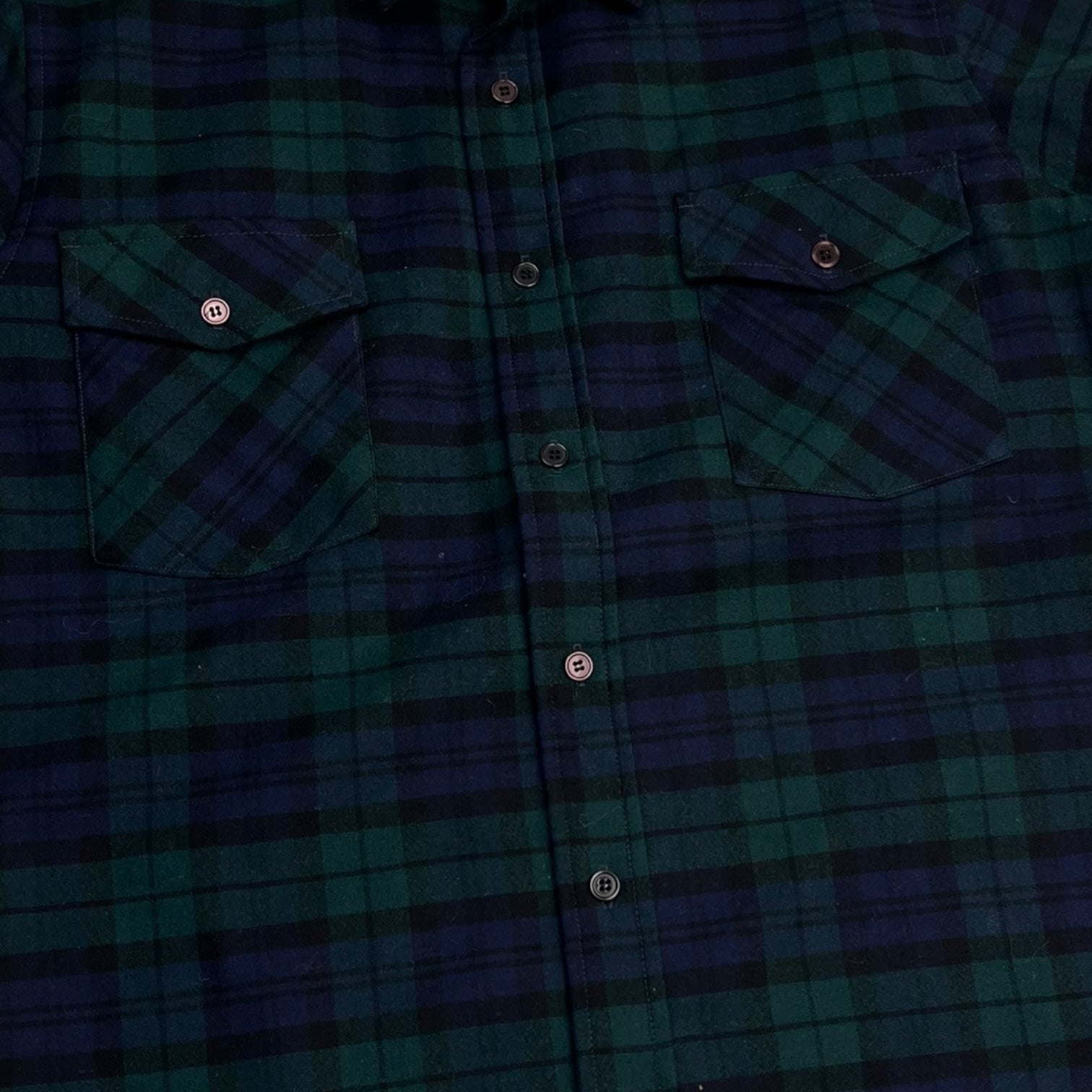 Vintage Hudsons Bay Wool Checkered Flannel Navy/Forest