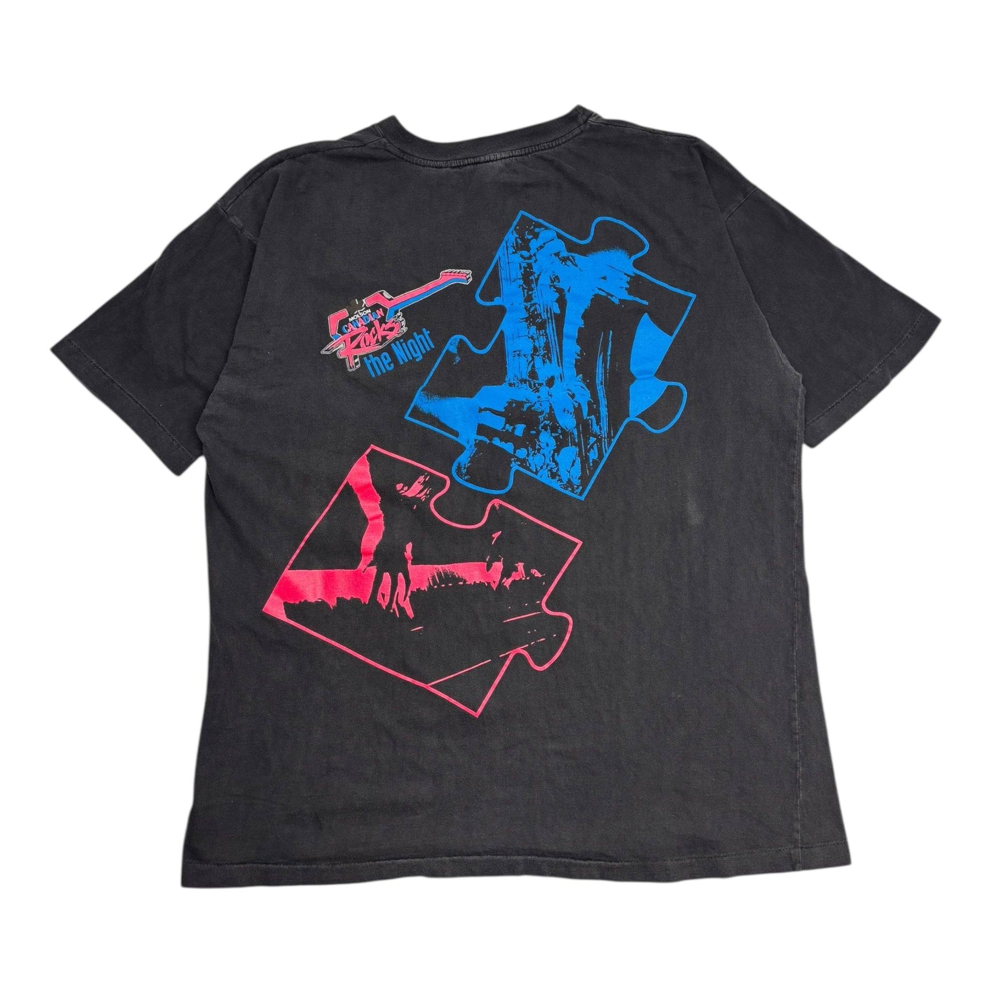 Vintage Molson Canadian "Rocks The Night" Puzzle T-Shirt