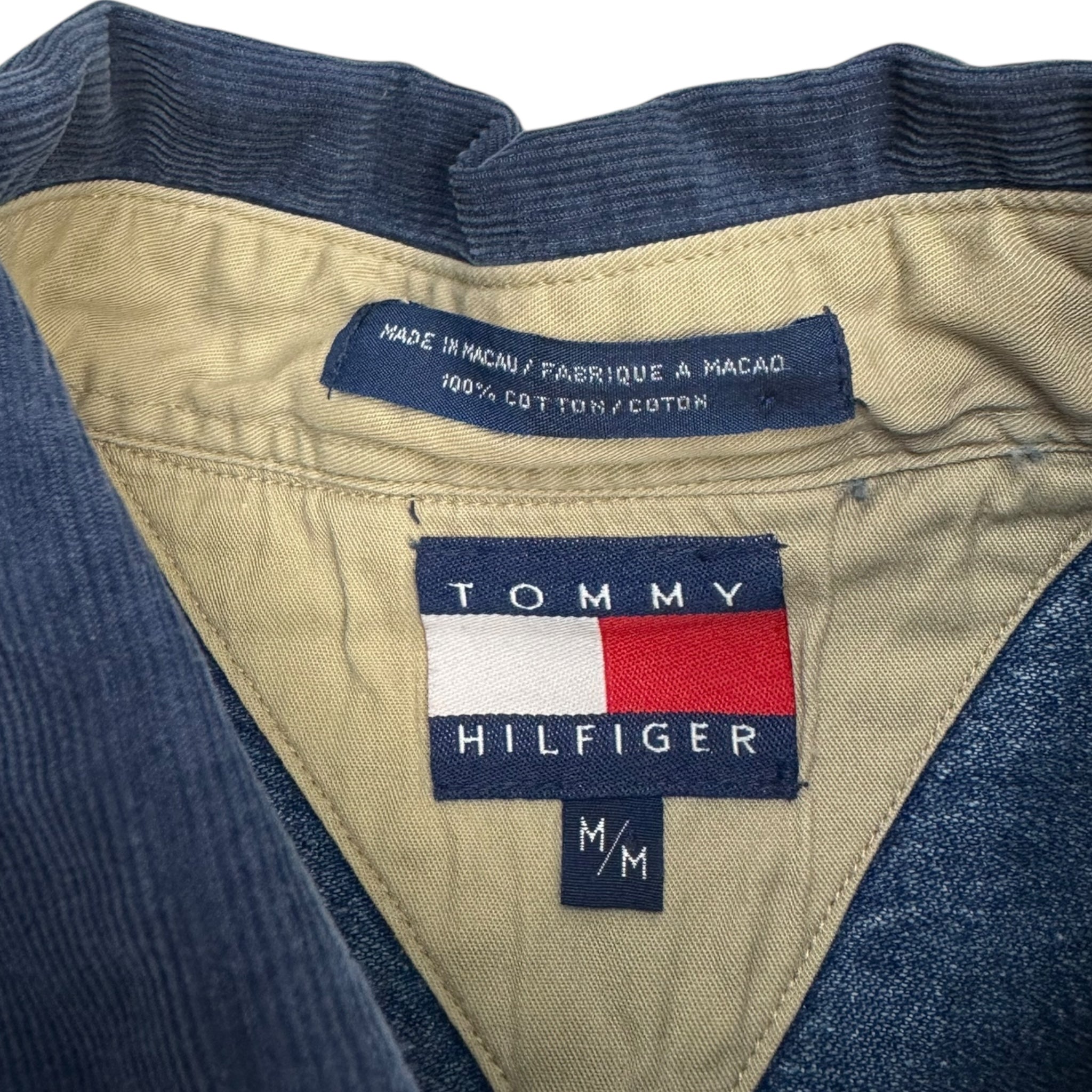 Vintage Tommy Hilfiger Tartan/Denim Pattern Button Up Shirt