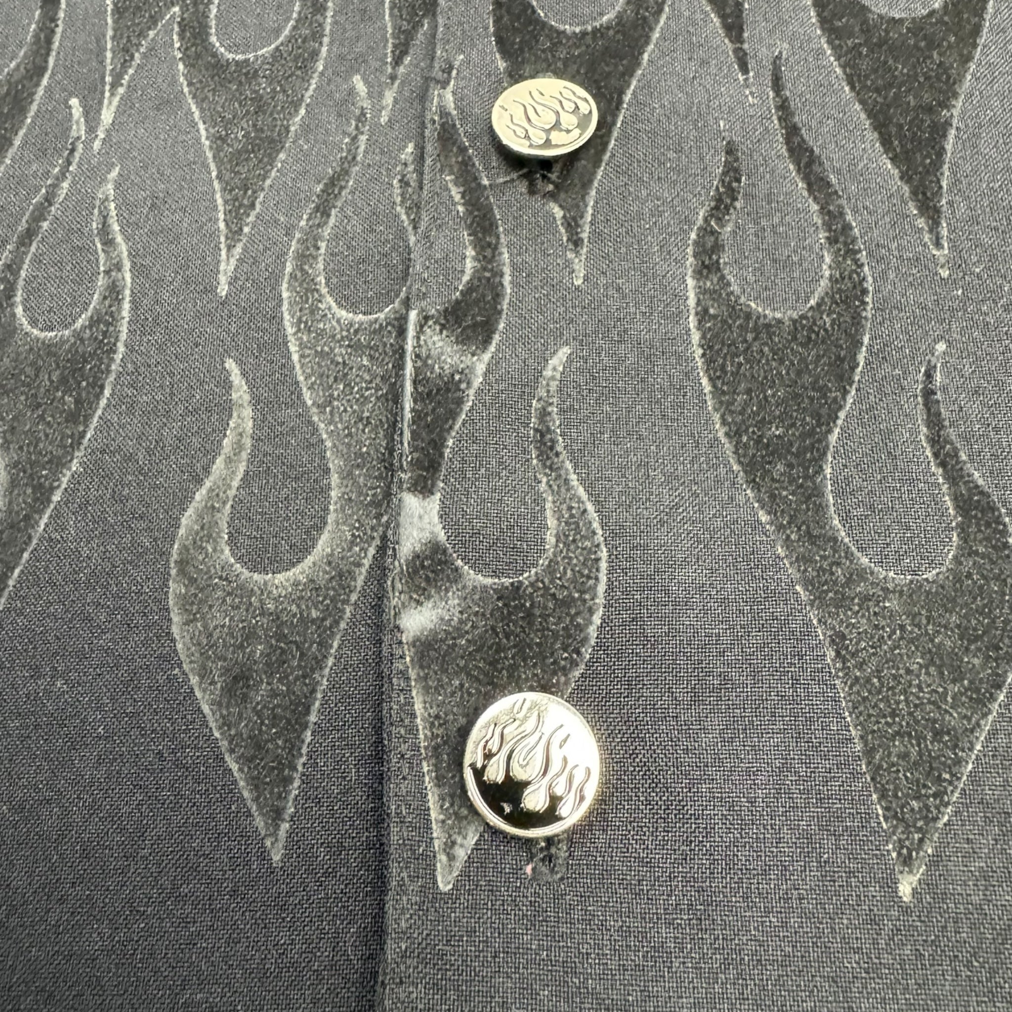 Y2K Flame Body Button Up Casino Shirt