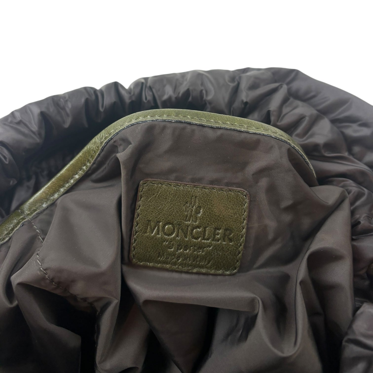 Moncler 2-Way Calfskin Carrying Bag Olive