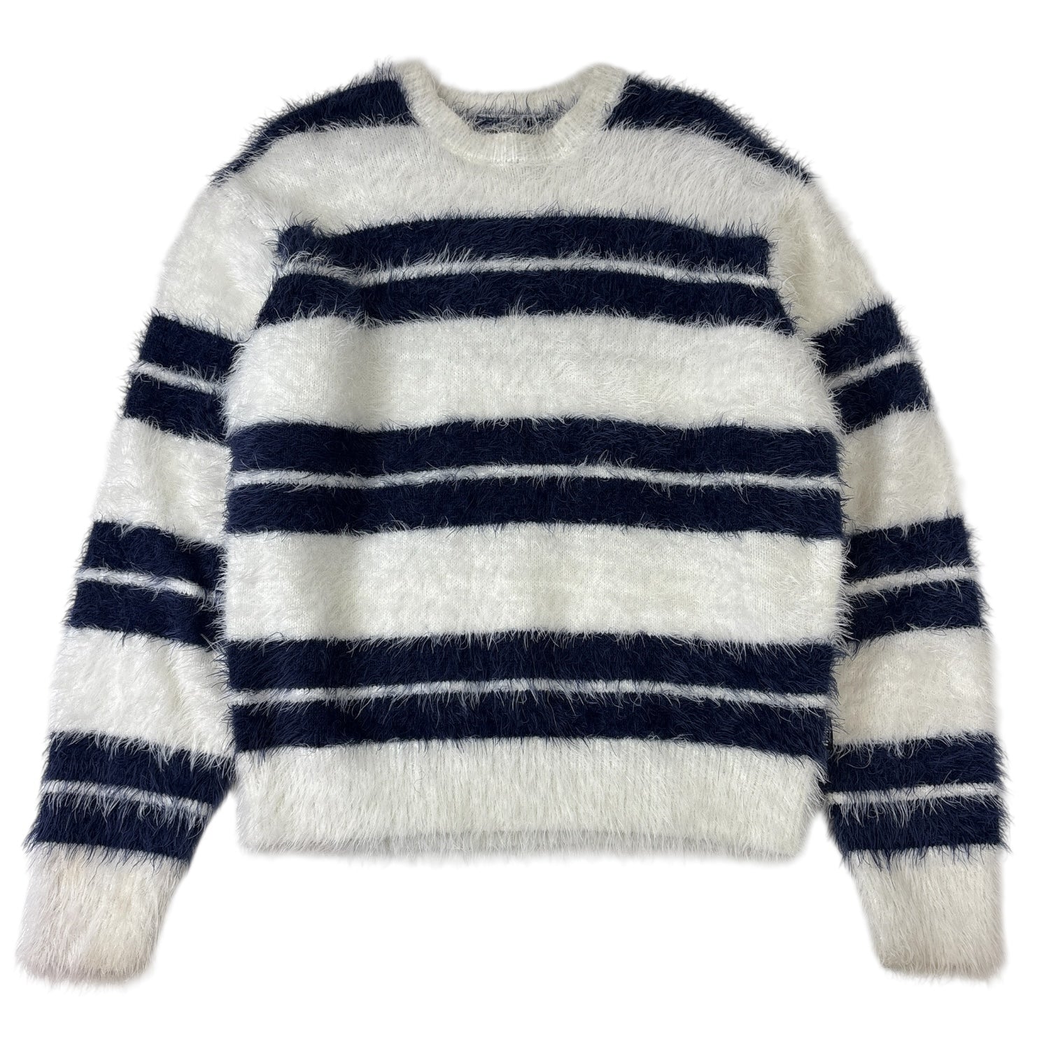 Stussy Hairy Stripe Crew Sweater Navy