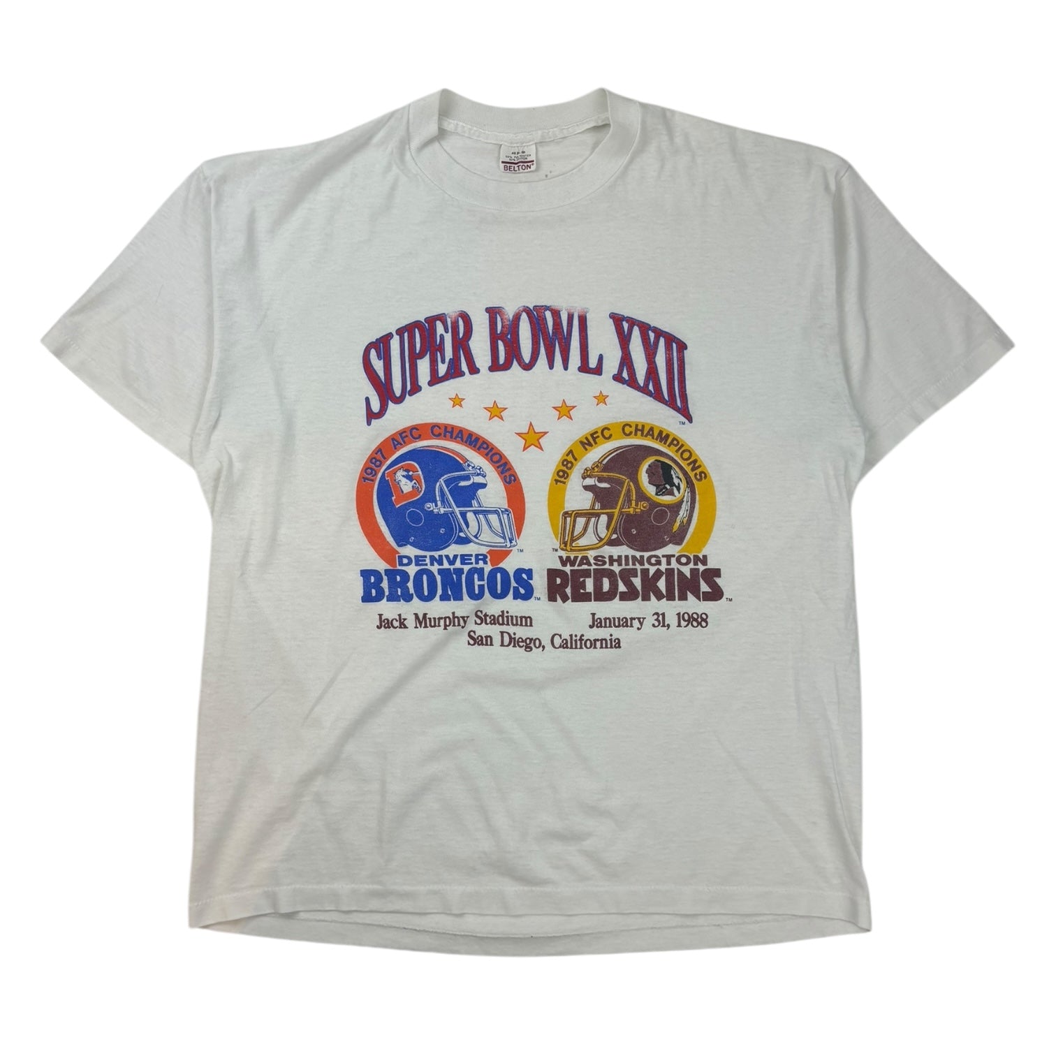 Vintage 1988 Super Bowl XXII T-Shirt White