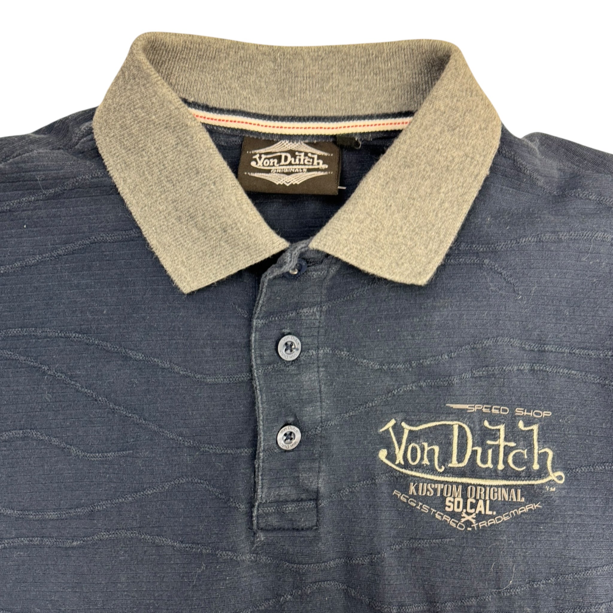 Y2K Von Dutch Collared Polo Shirt