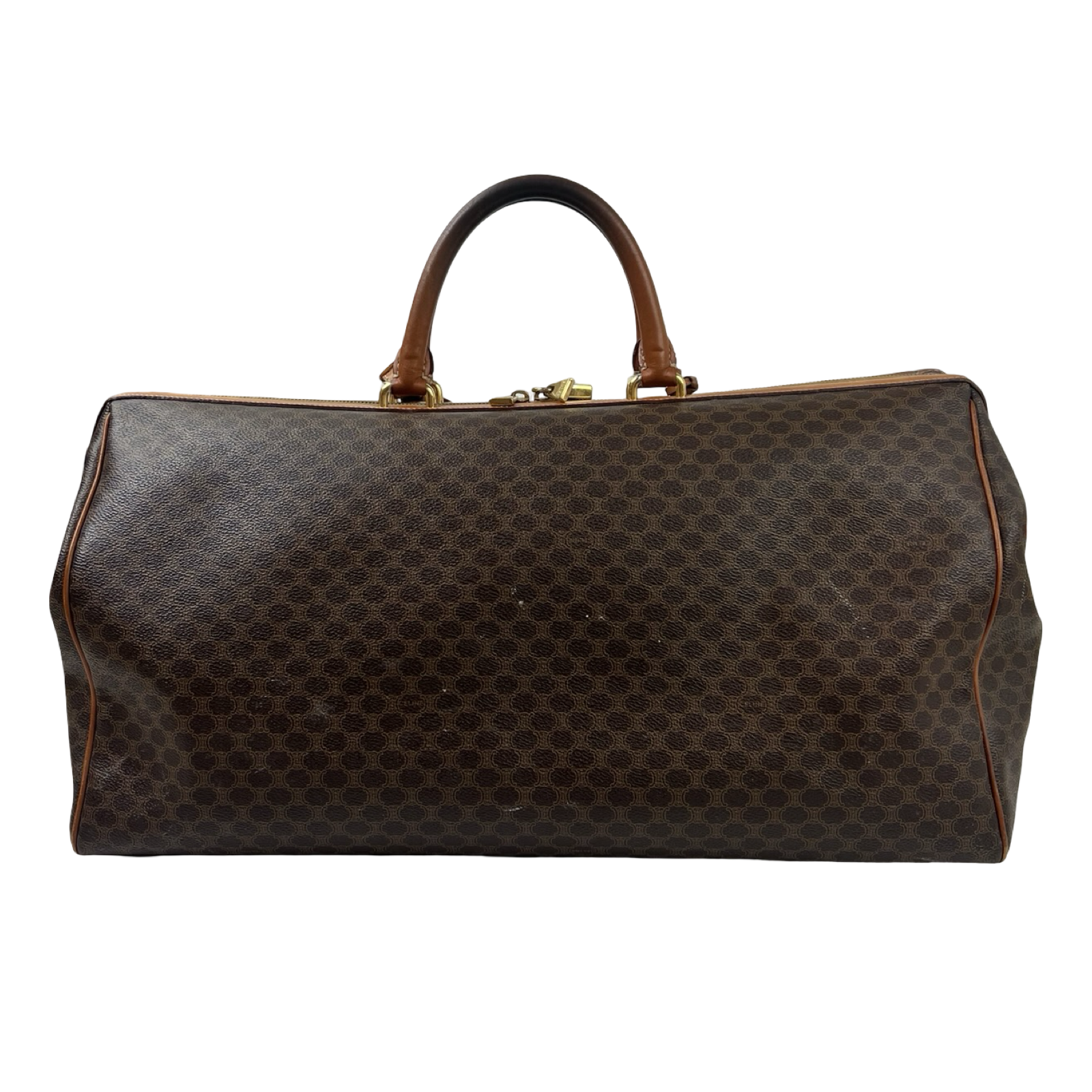 Vintage Celine Macadam Coated Canvas Travel Duffle Bag