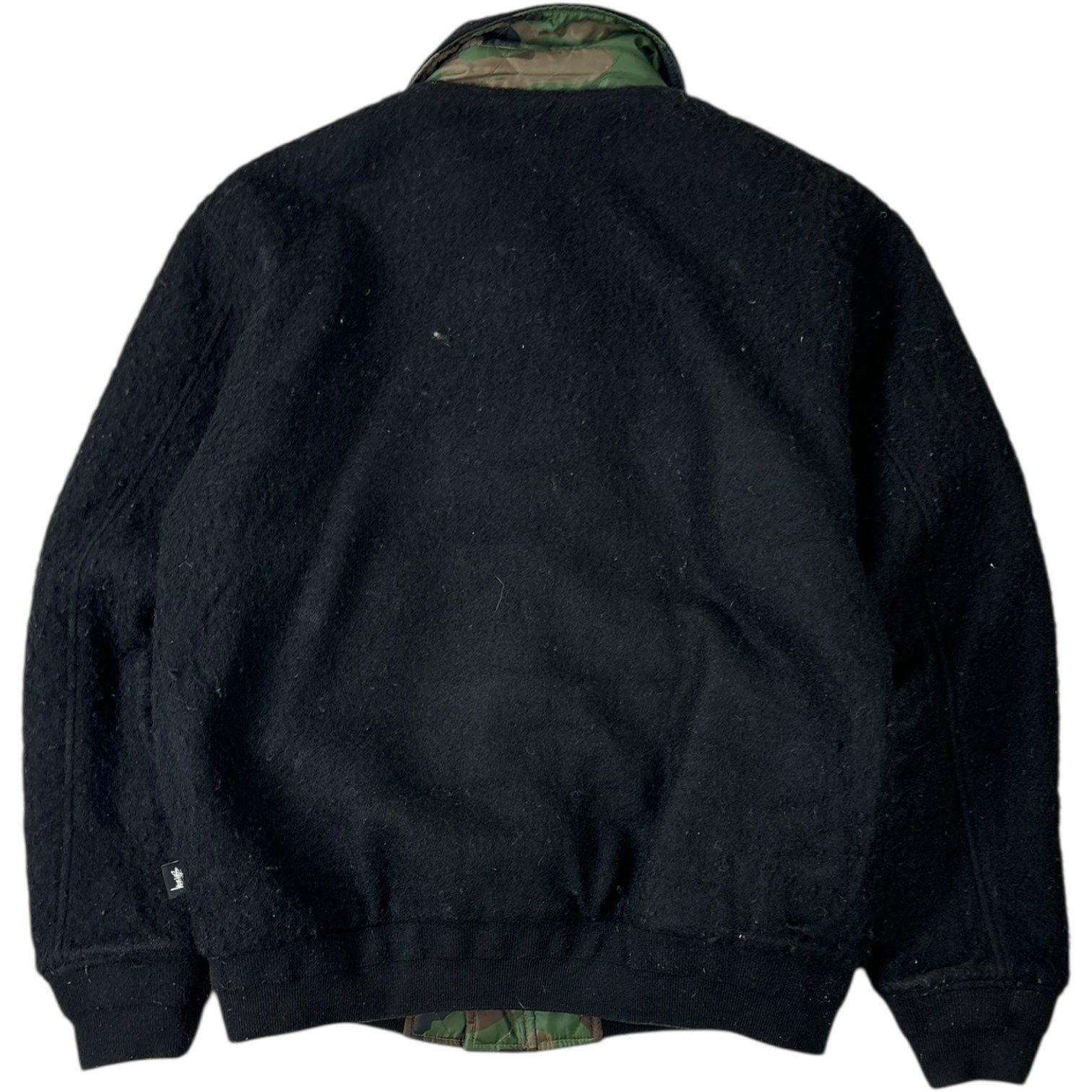 Stussy Boiled Wool Reversible Camo Bomber Jacket