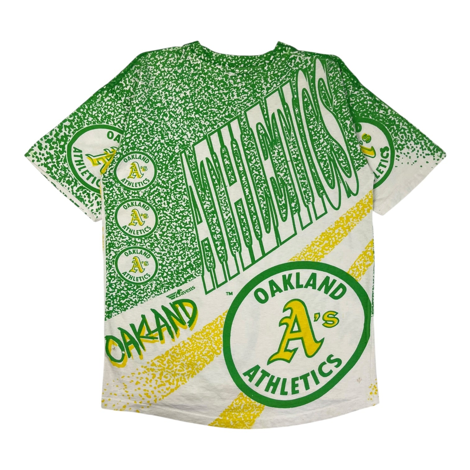 Vintage Oakland Athletics All Over Print T-Shirt Green