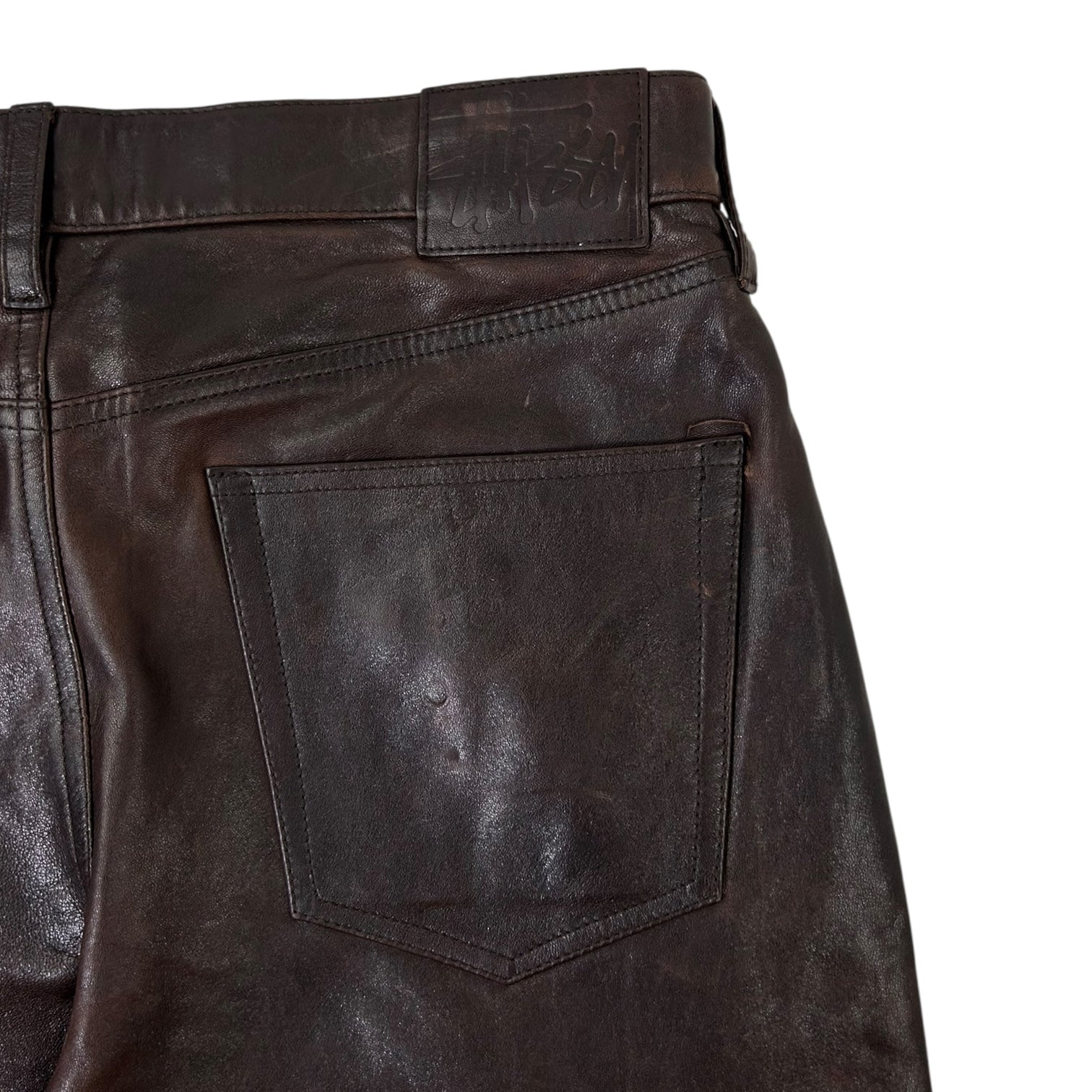 Stussy New Classic Leather Pants Brown