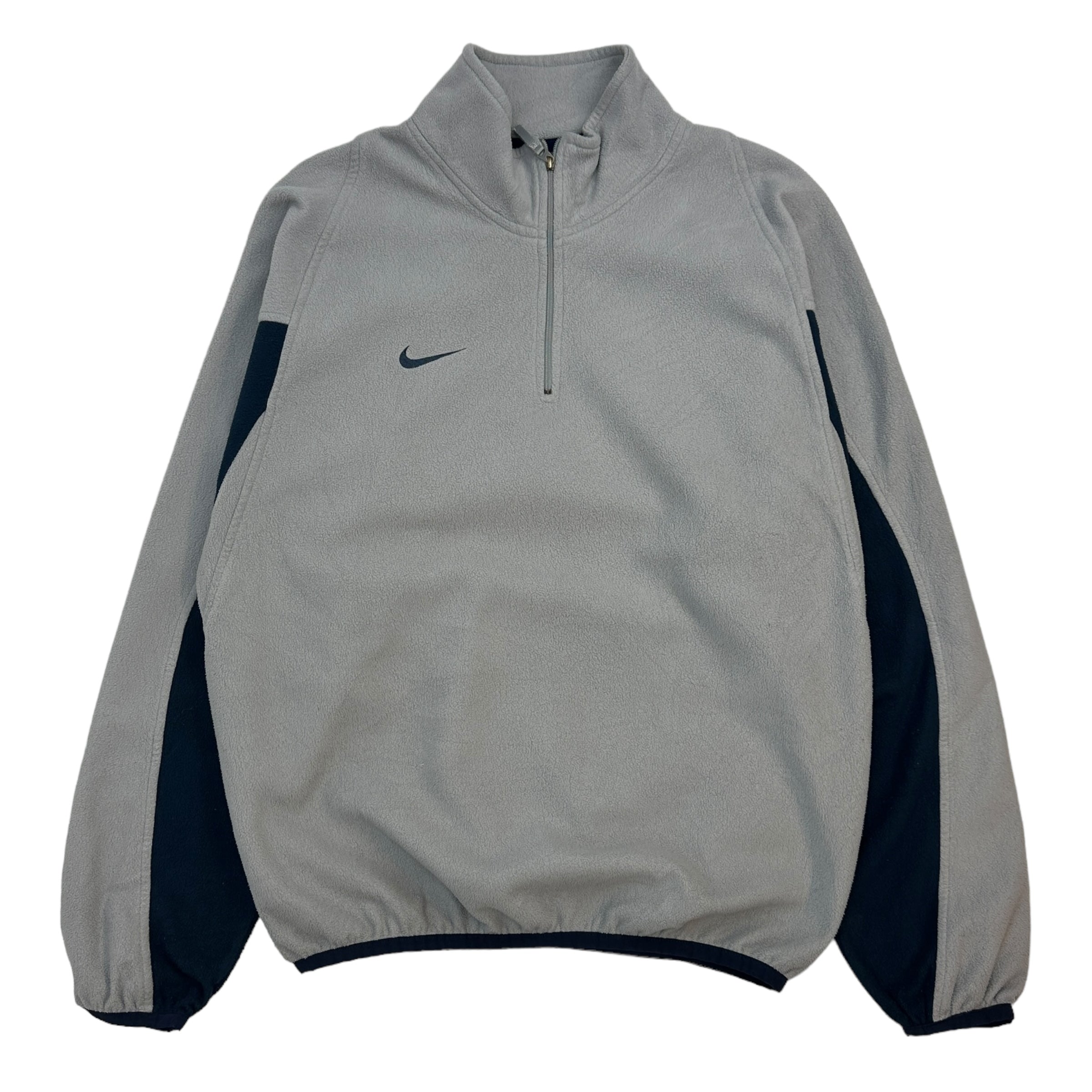 Vintage Nike 1/4 Zip Fleece Pullover Grey/Navy