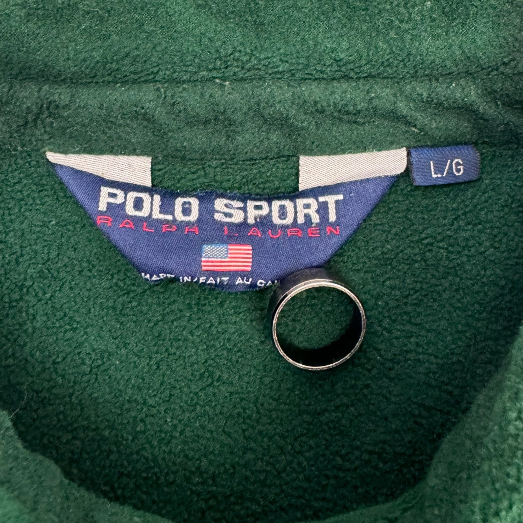 Vintage Polo Sport Fleece Zip Up Green