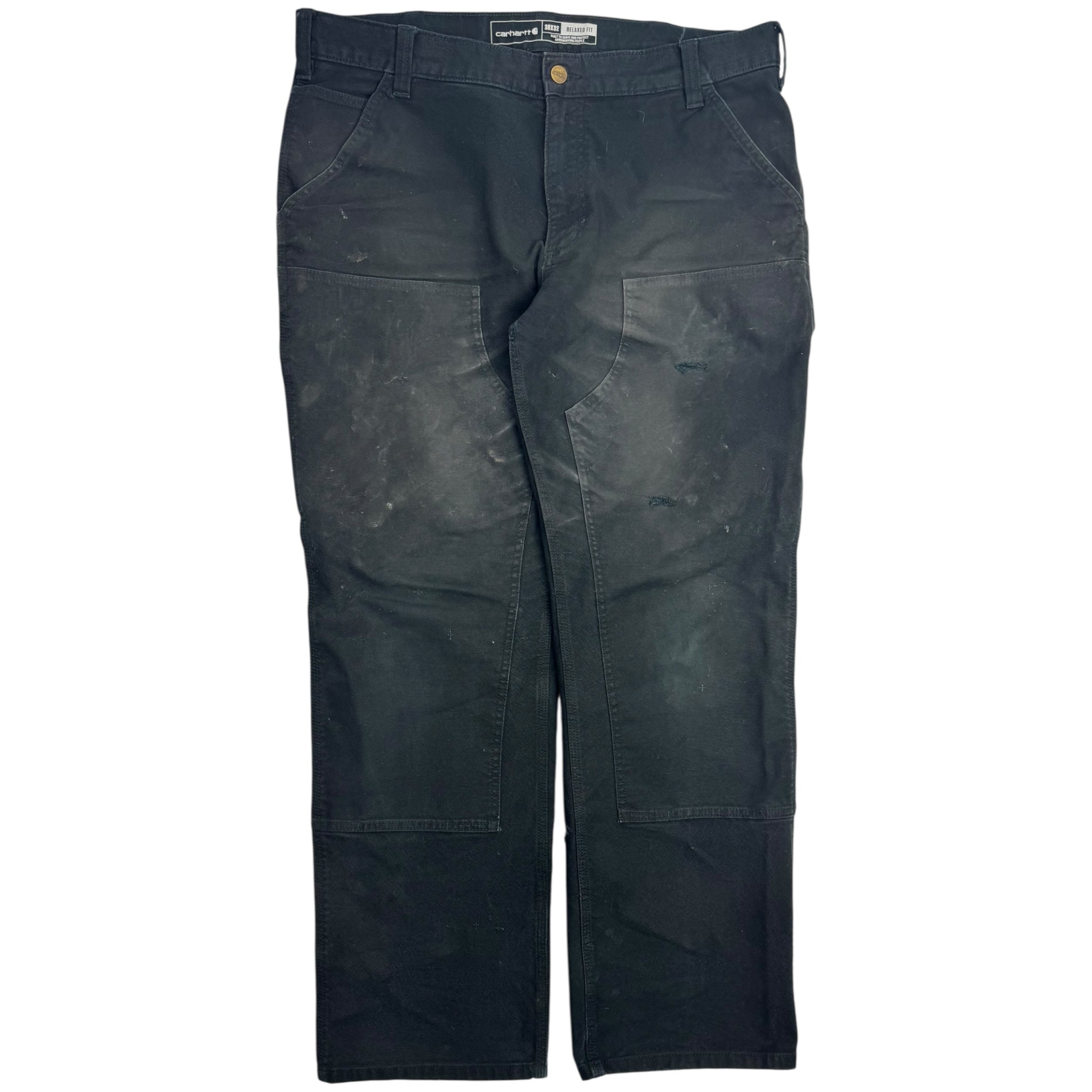 Vintage Carhartt Distressed Black Double Knee Bottoms