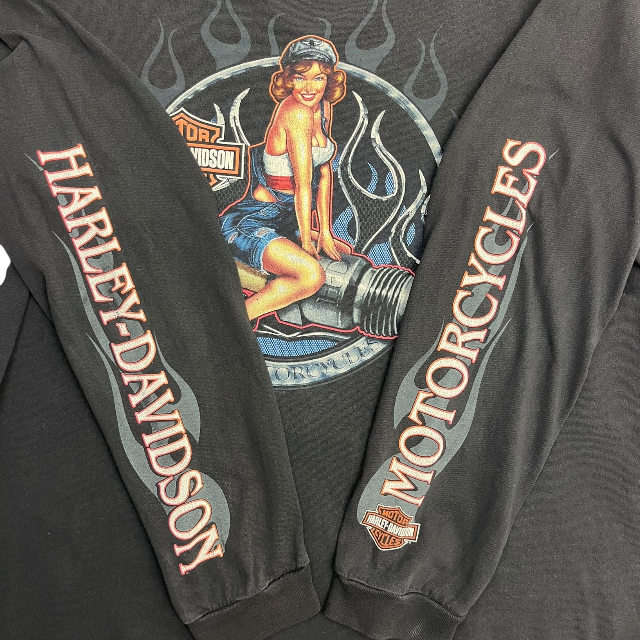 Harley Davidson Vancouver BC Flame Longsleeve T-Shirt
