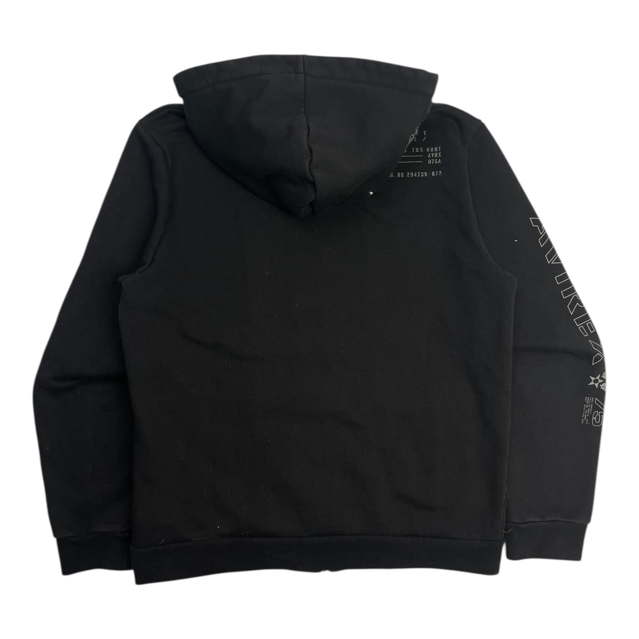 Vintage Y2K Avirex Hooded Zip Up Hoodie Black