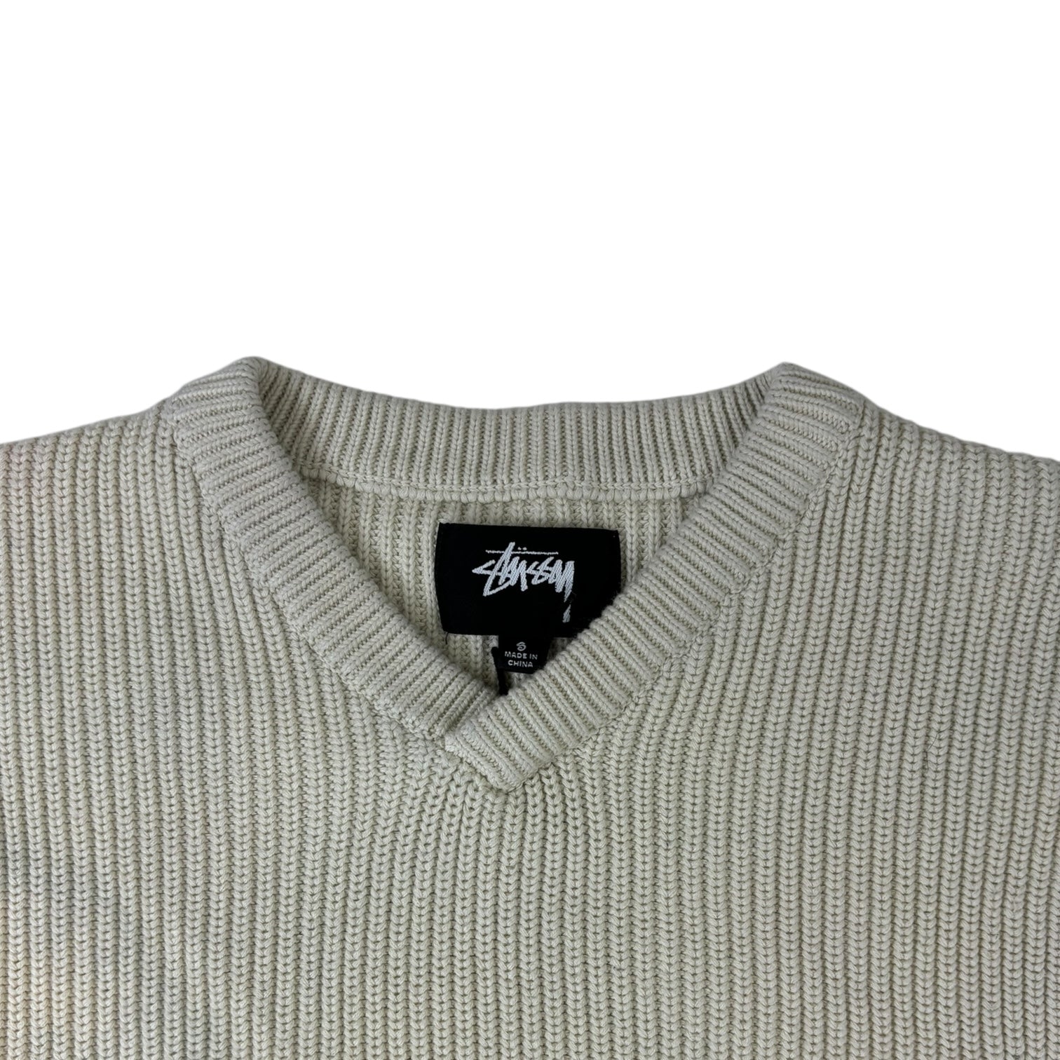 Stussy Knit Athletic Sweater Natural