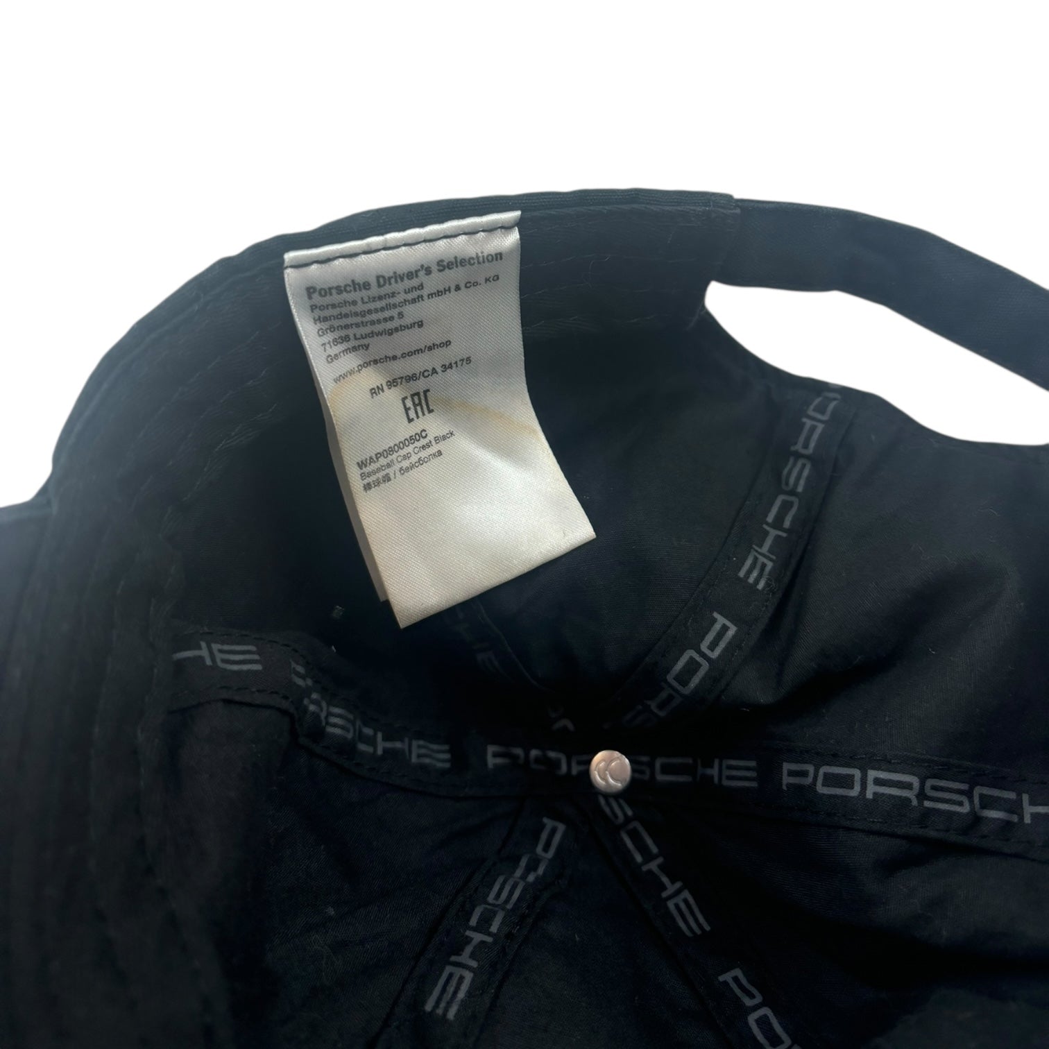 Vintage Porsche Logo StrapBack Hat Black