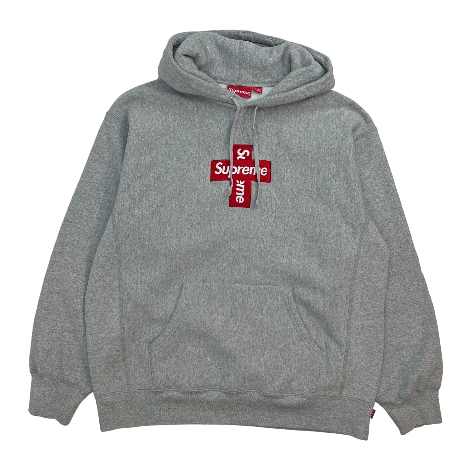 Supreme Cross Box Logo Hoodie Grey