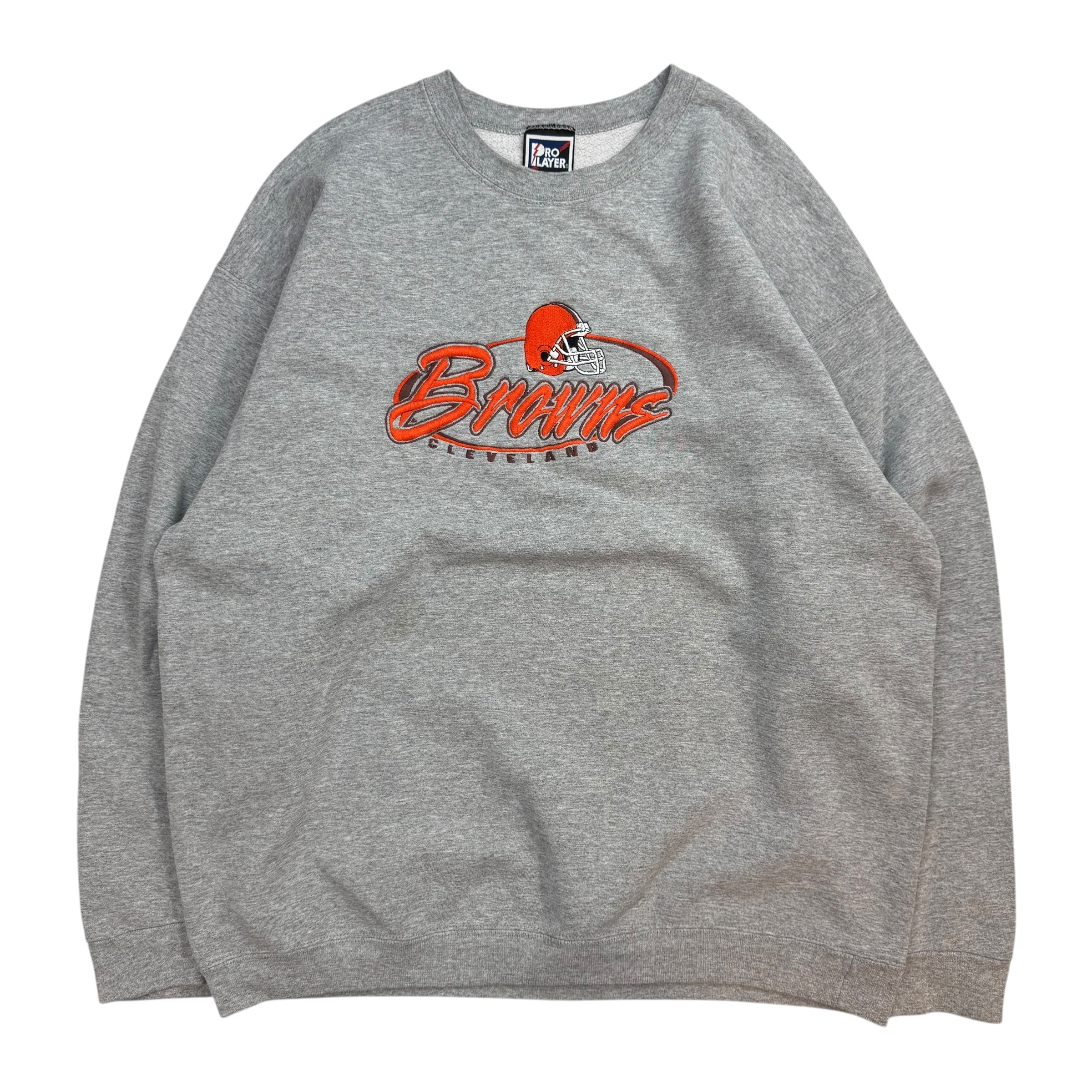 Vintage Pro Player Cleveland Browns Crewneck Grey