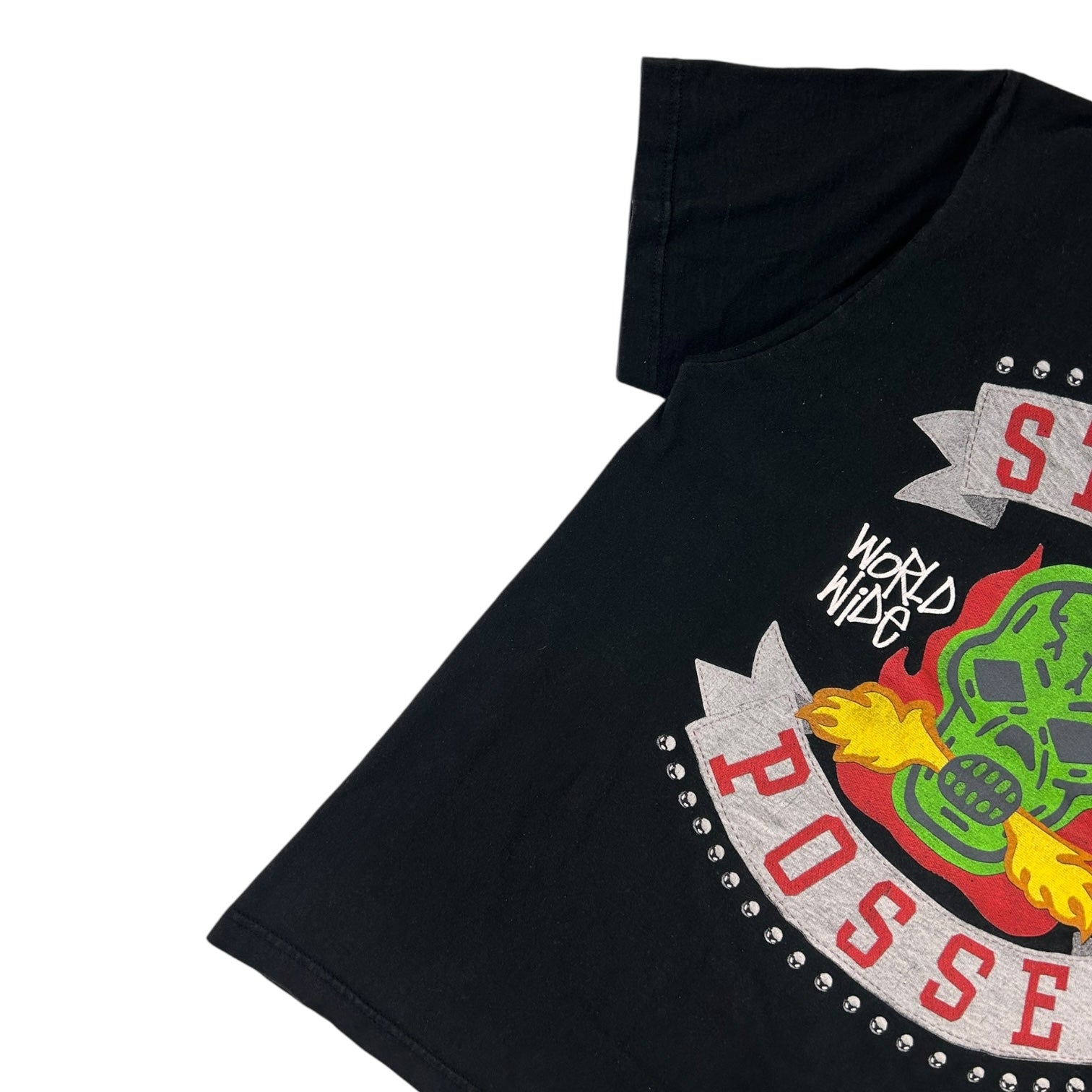 Vintage Stussy World Of Pose Skull T-Shirt Black