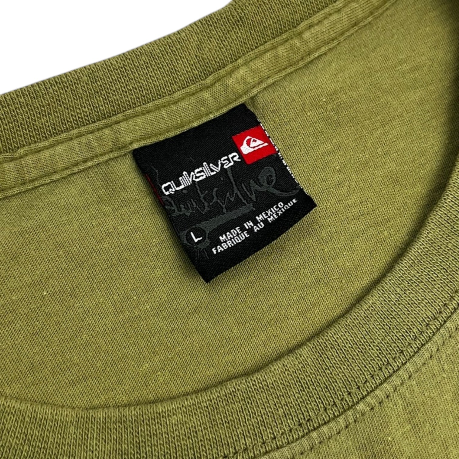 Y2K Quiksilver Gothic Font Surf T-Shirt Green