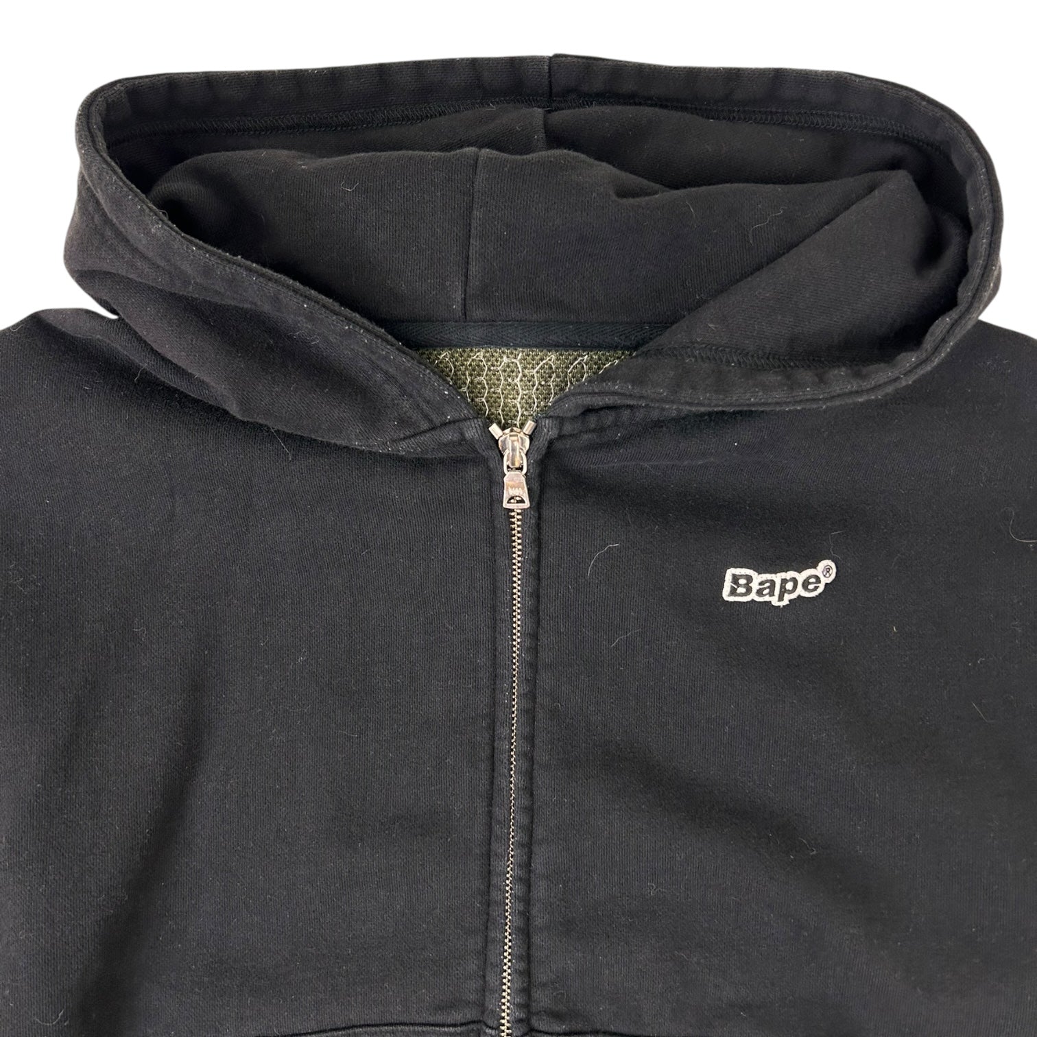 Bape Sequin Panel Zip-Up Hoodie Black