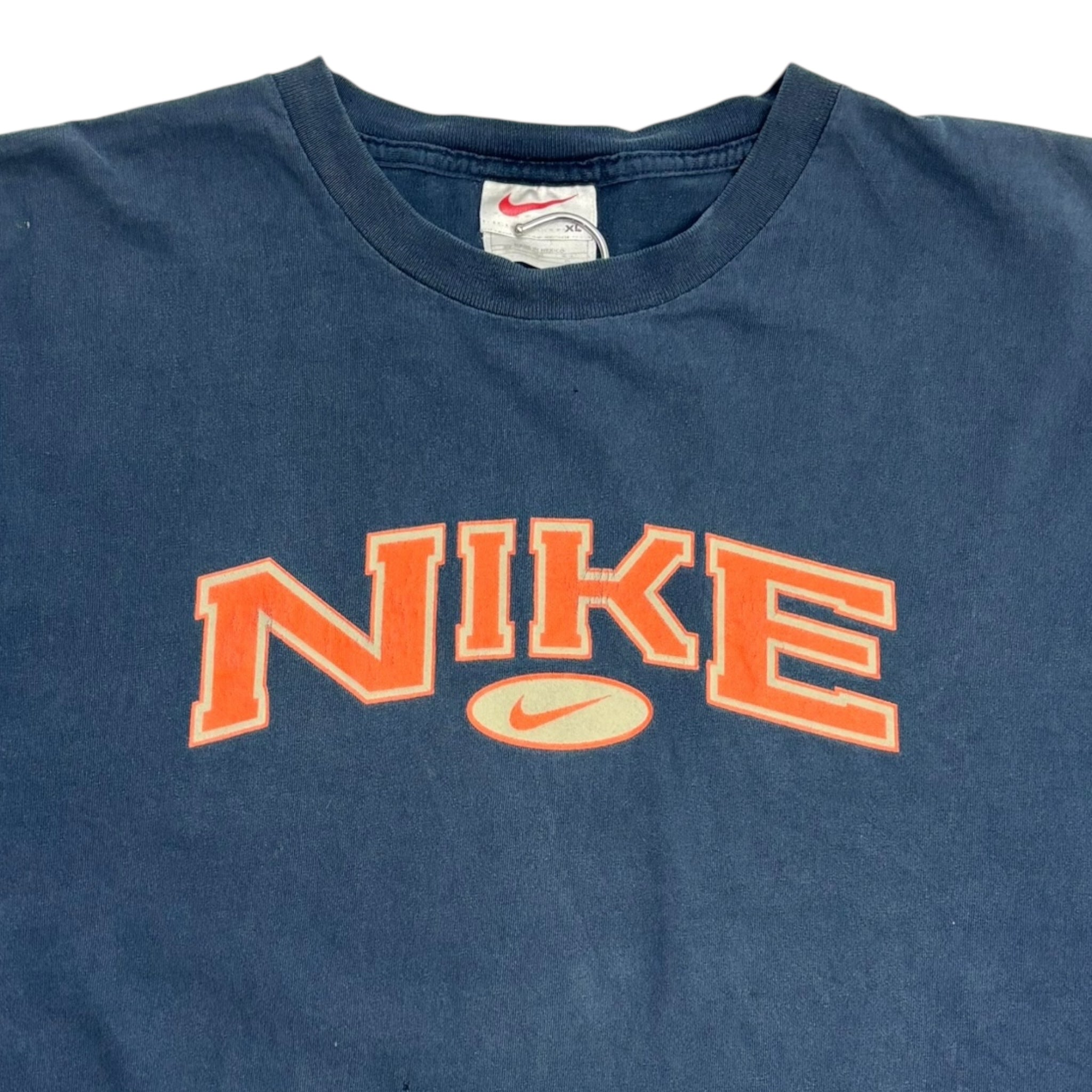 Vintage Y2K Nike Spellout T-Shirt Navy
